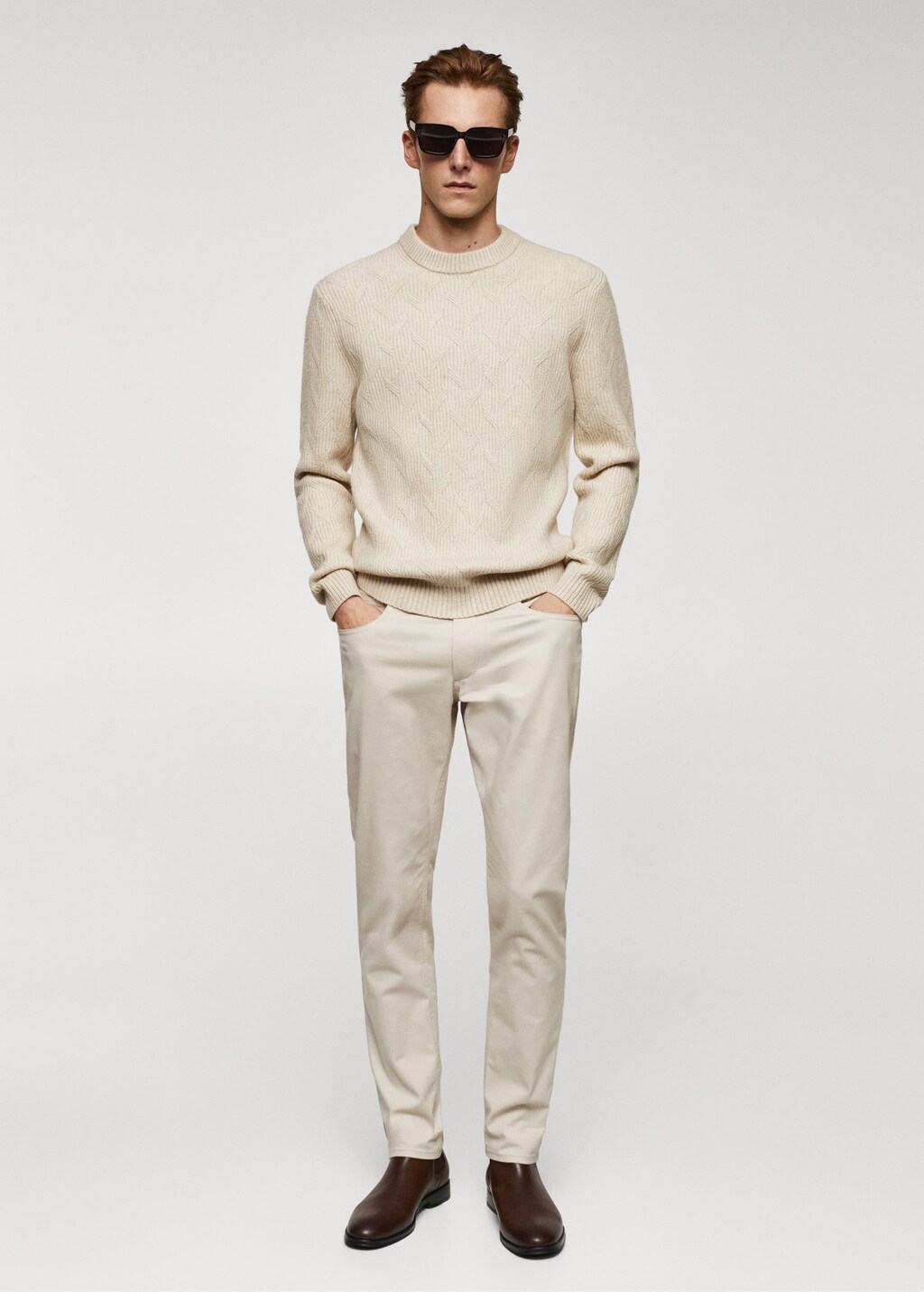Knitted braided shop sweater mango