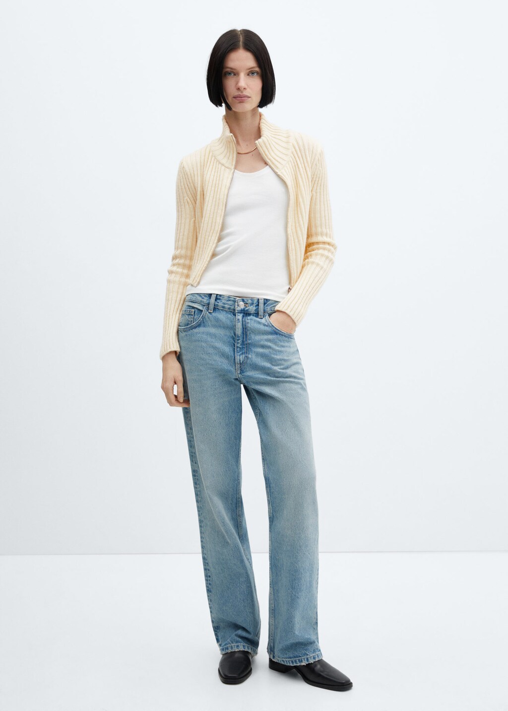 Zipper crop cardigan MANGO