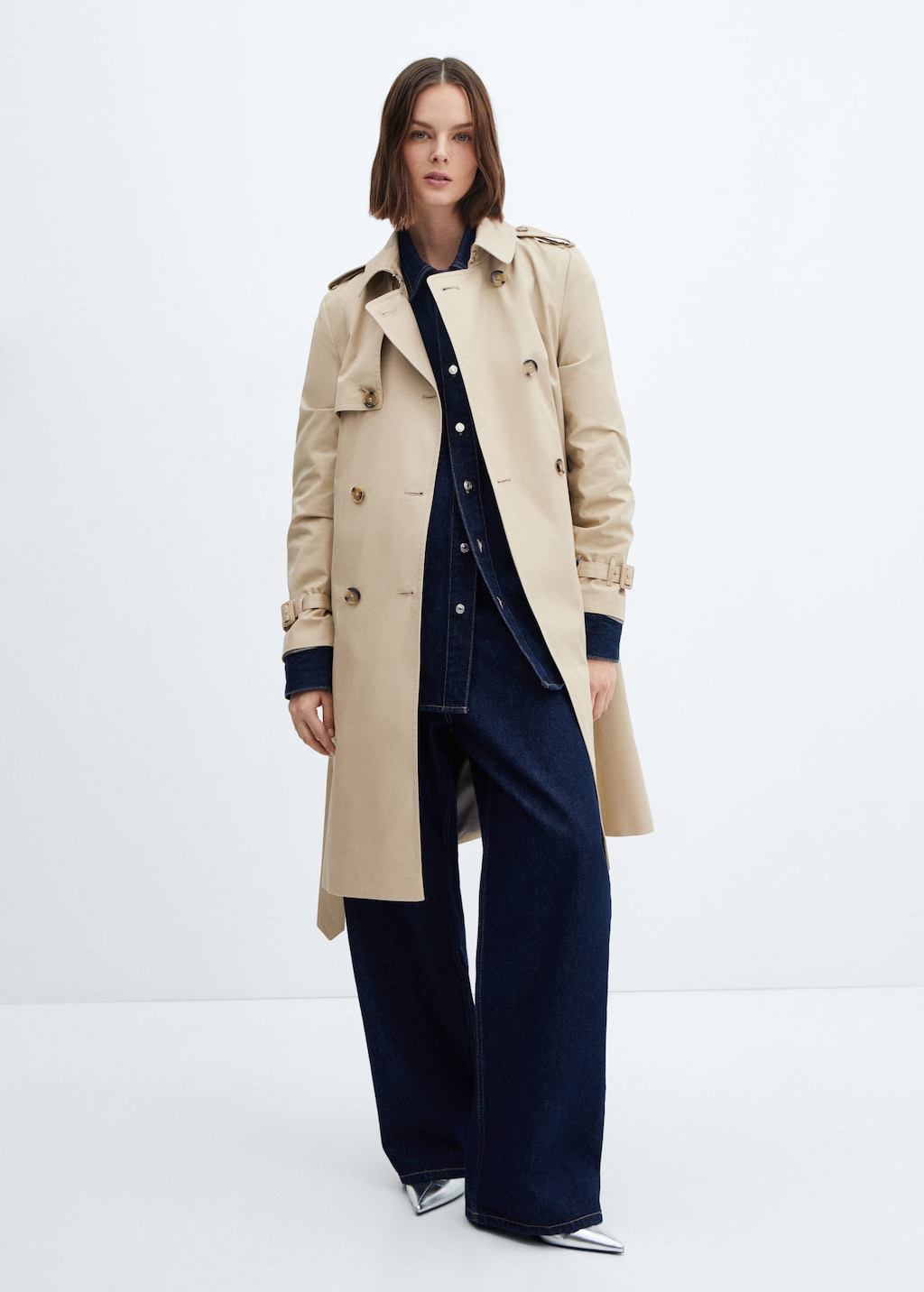 Mango double sale breasted trench