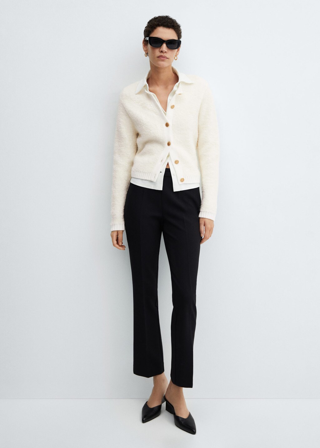 Mango button front mid length coat hotsell