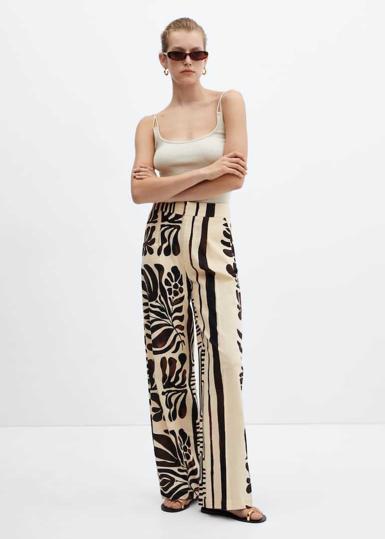 PRINTED PALAZZO TROUSERS-Wide-TROUSERS-WOMAN, ZARA United States