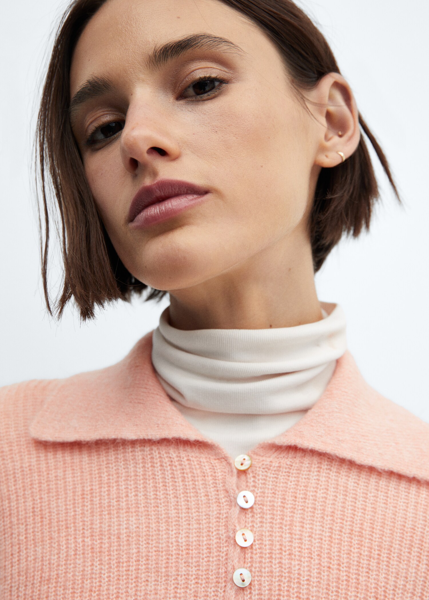 Knitted polo-neck sweater - Details of the article 1