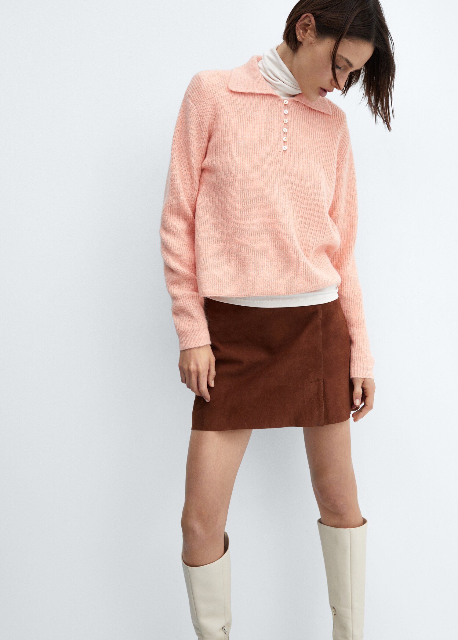 Knitted polo-neck sweater - Details of the article 2
