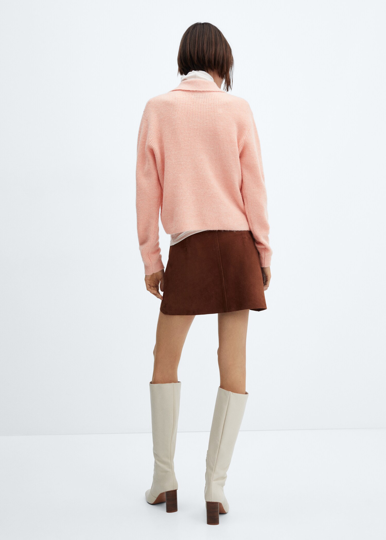 Knitted polo-neck sweater - Reverse of the article