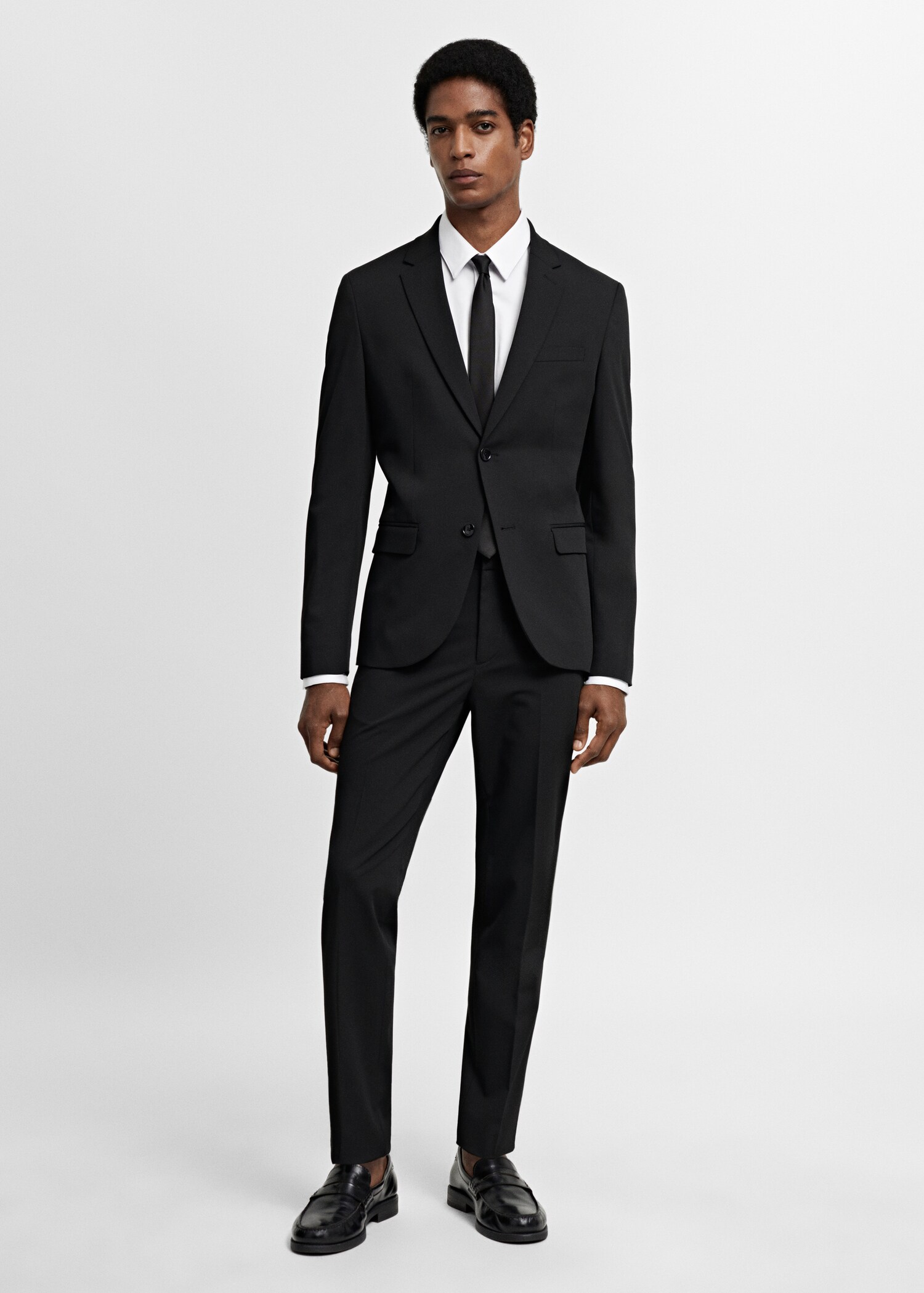 Stretch fabric super slim-fit suit trousers - General plane