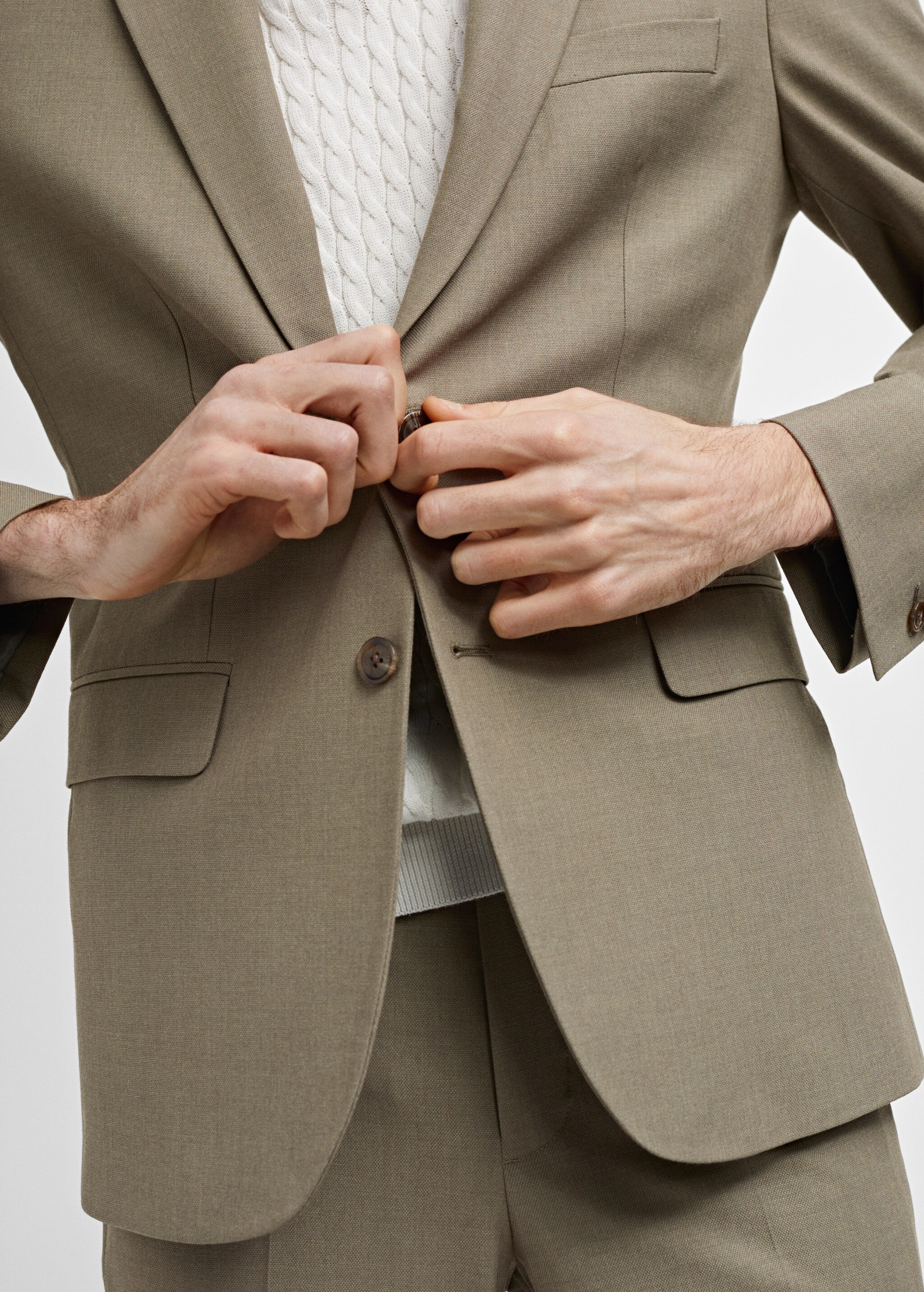 Костюмный пиджак slim fit из ткани стретч - Деталь изделия 4