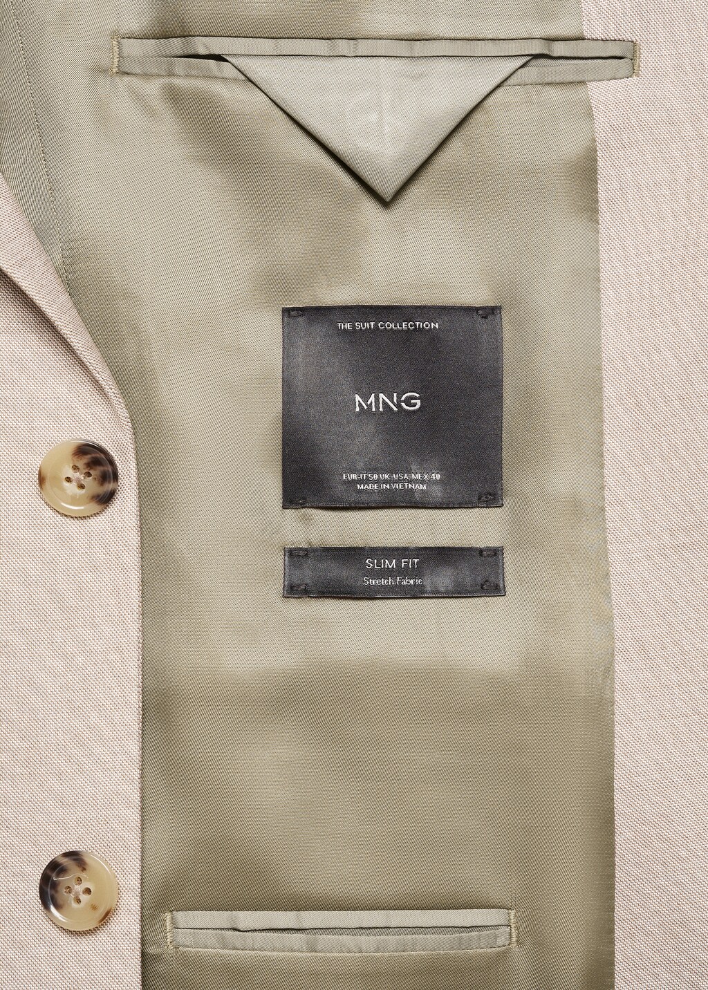 Stretch-fabric slim-fit suit blazer