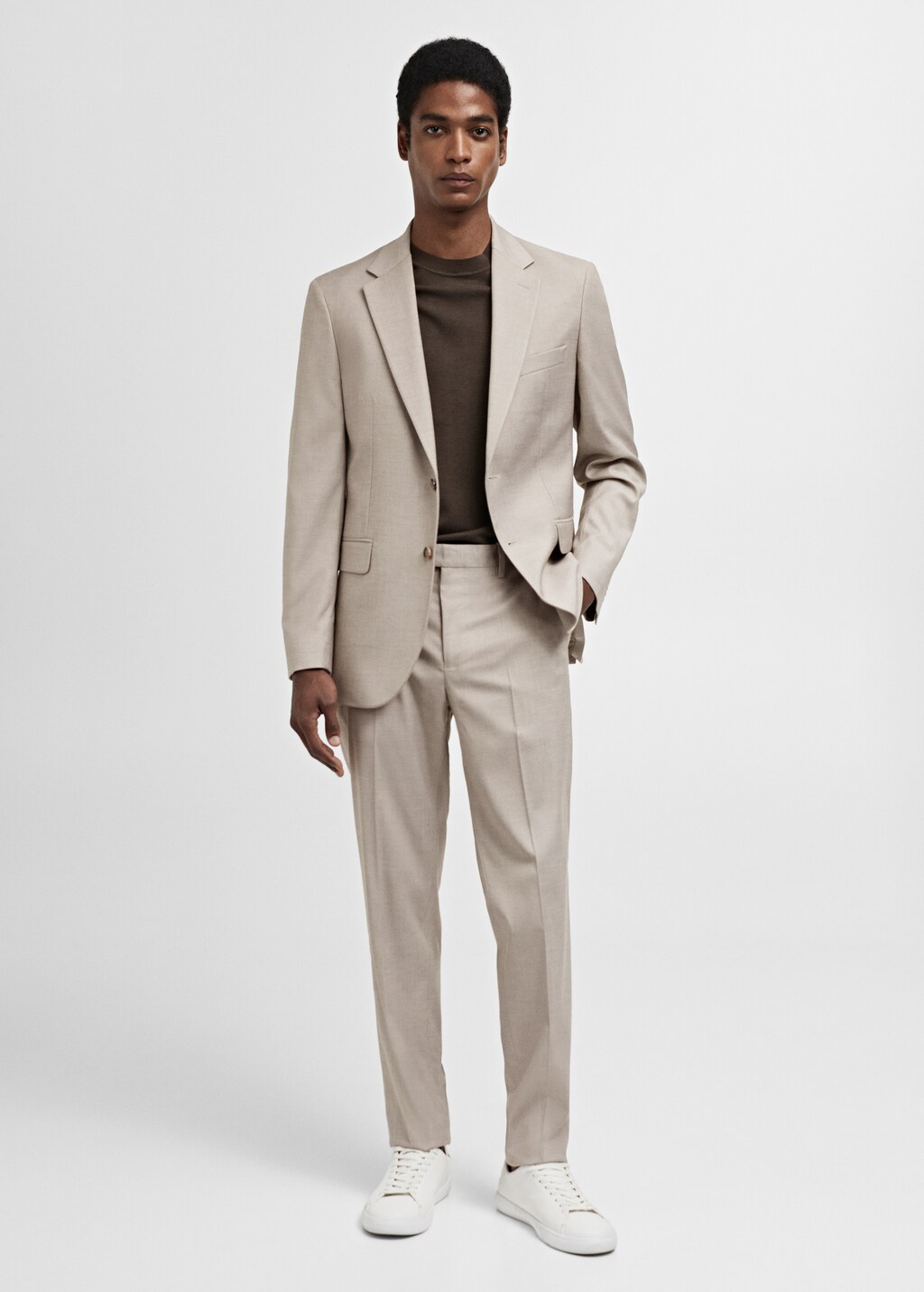 Stretch-fabric slim-fit suit blazer