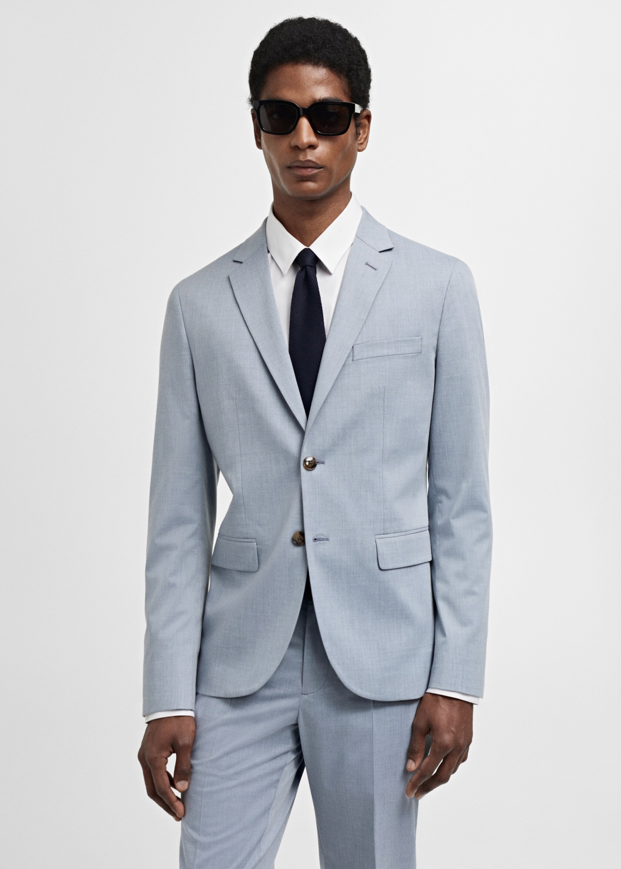 Super slim-fit suit jacket in stretch fabric - Medium plane
