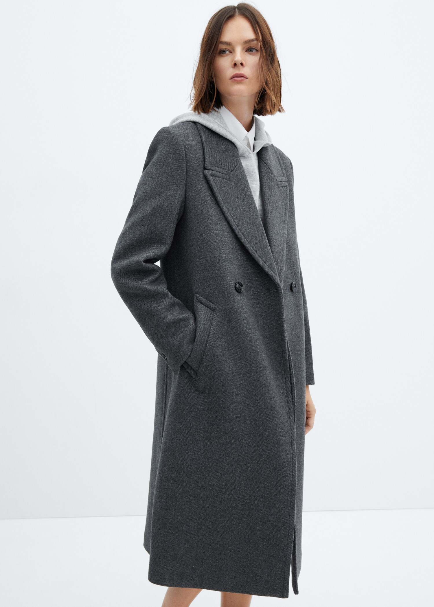 Lapels wool coat - Medium plane