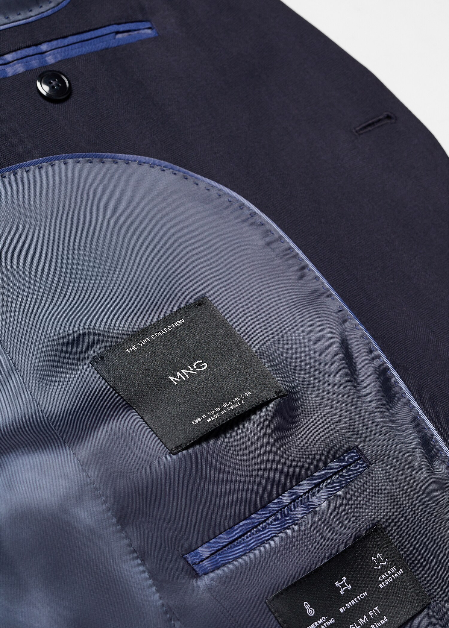 Veste costume laine froide slim-fit chevrons - Détail de l'article 8