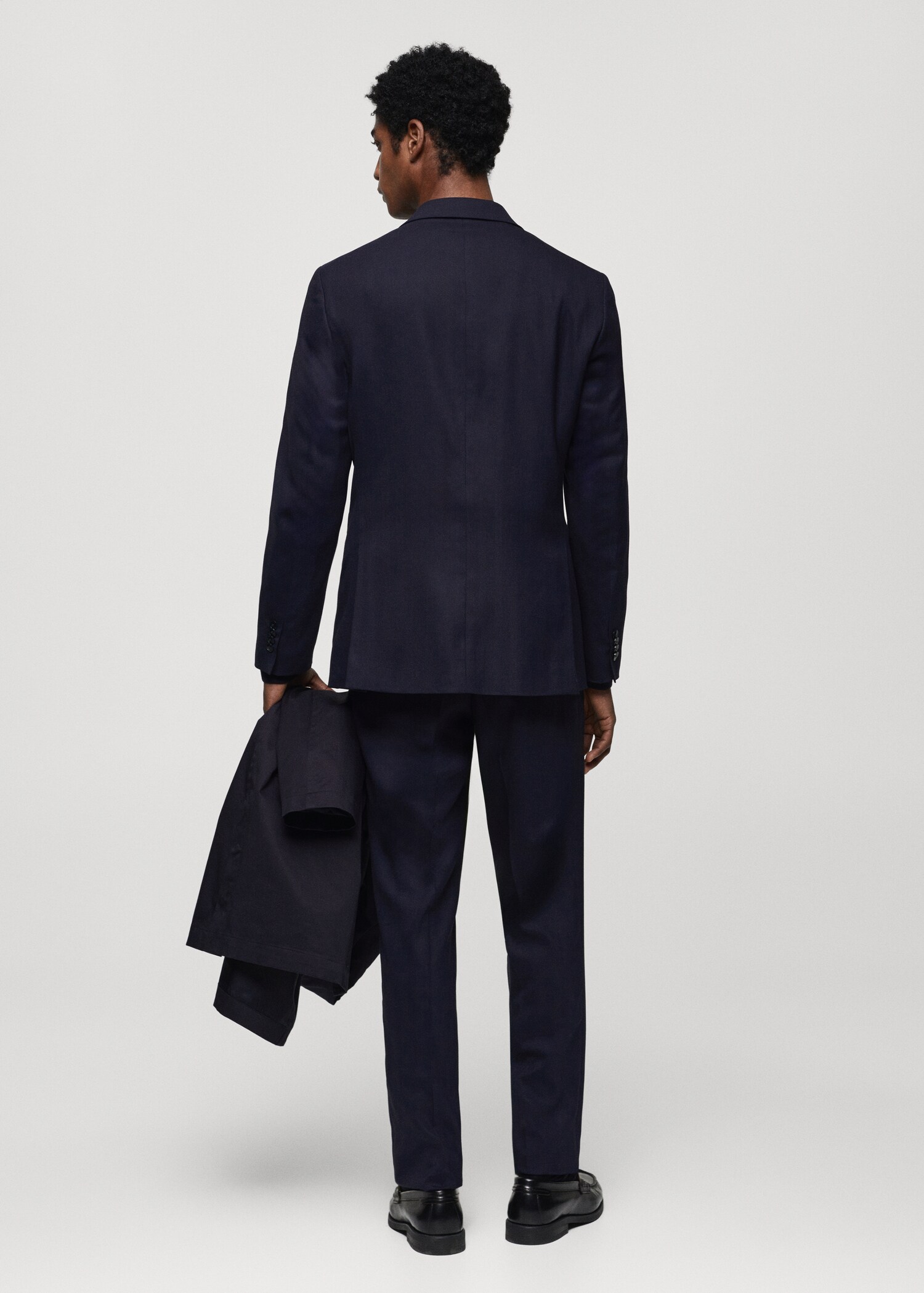 Veste costume laine froide slim-fit chevrons - Verso de l’article