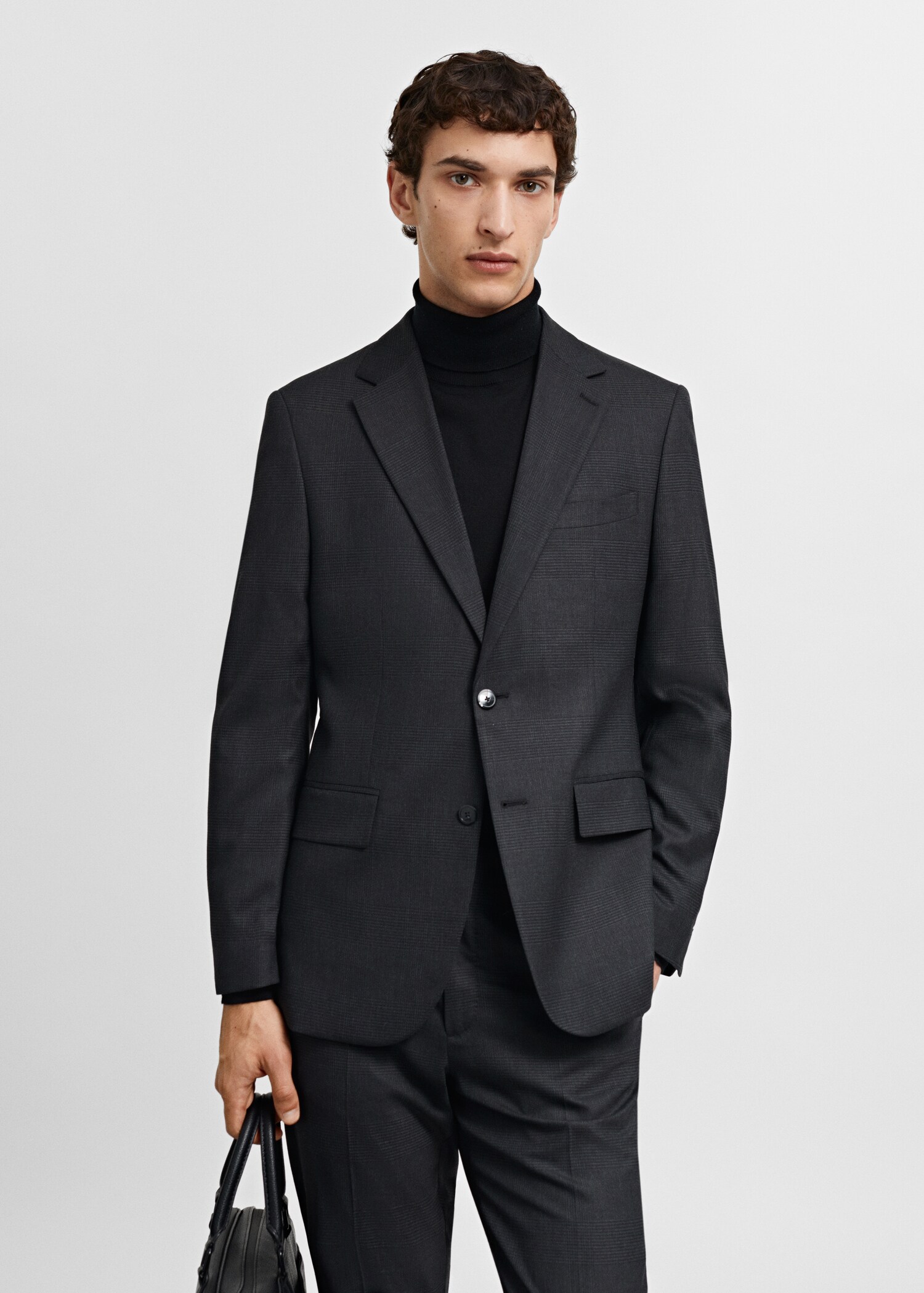 Veste costume laine froide slim-fit - Plan moyen