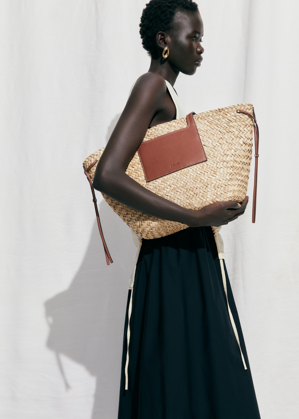 Double strap basket bag Women MANGO Denmark