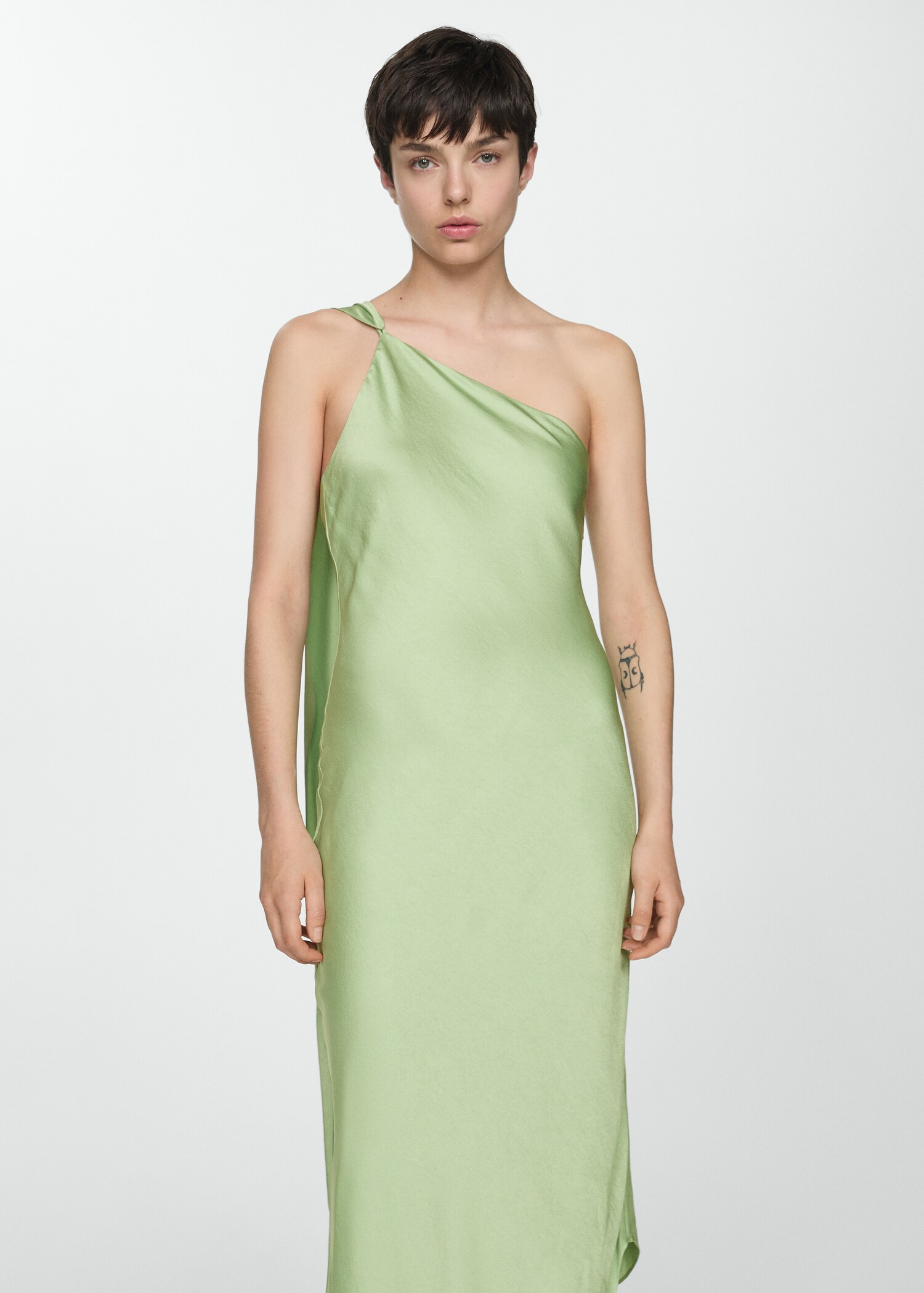 Kleid mit asymmetrischen Trägern - Damen | MANGO Deutschland