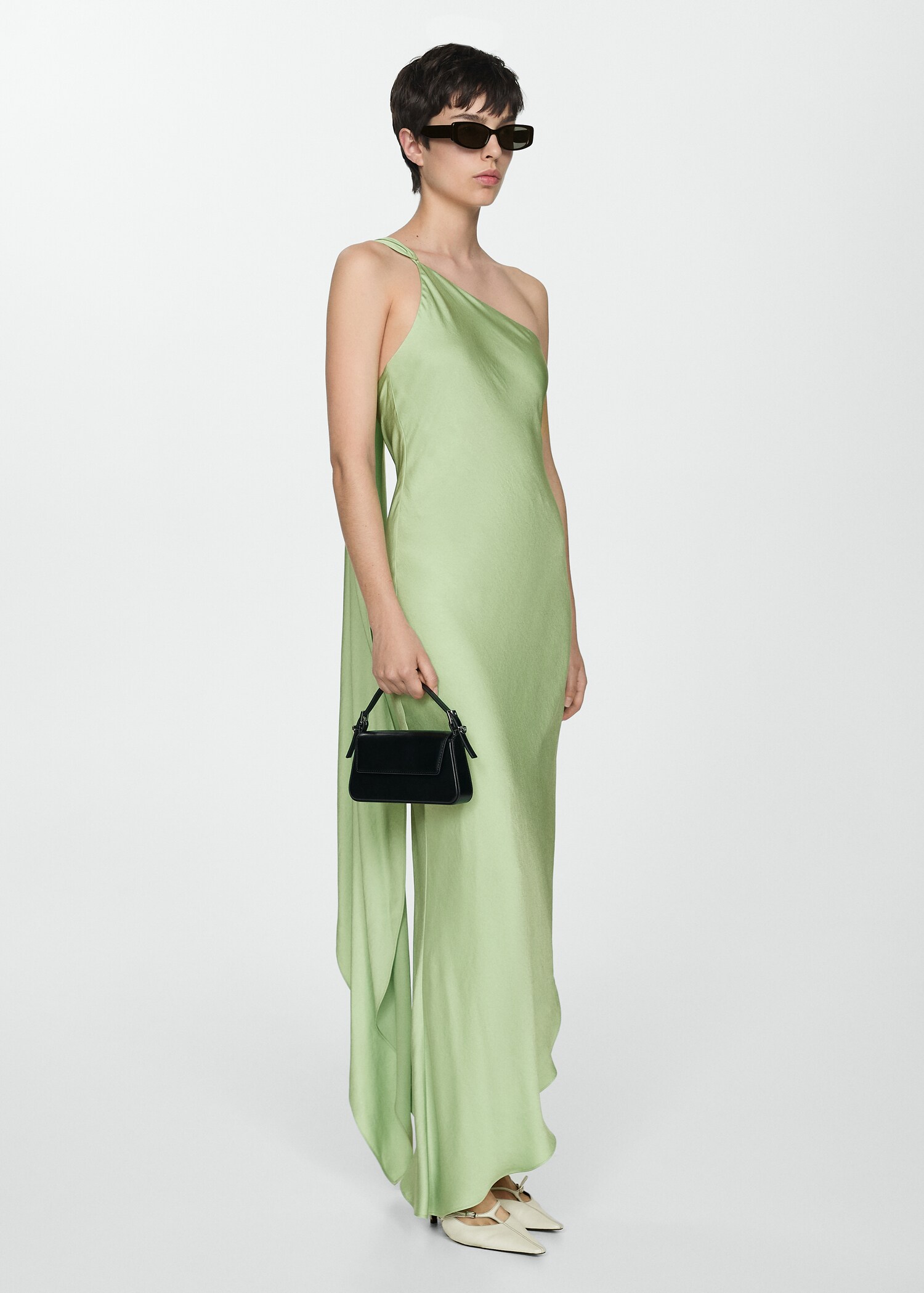 Kleid mit asymmetrischen Trägern - Damen | MANGO Deutschland