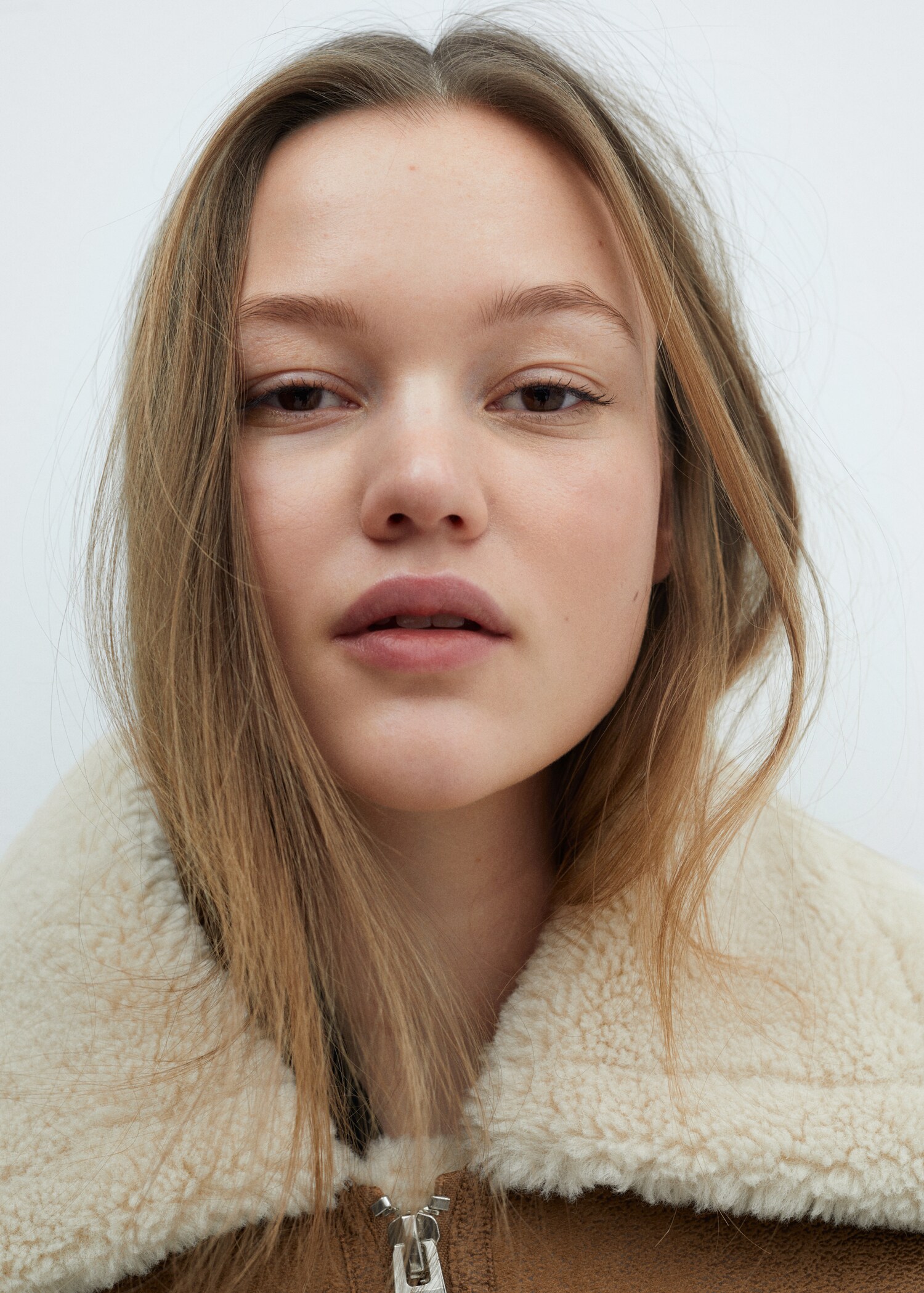 Shearling-lined leather-effect jacket - Details of the article 3