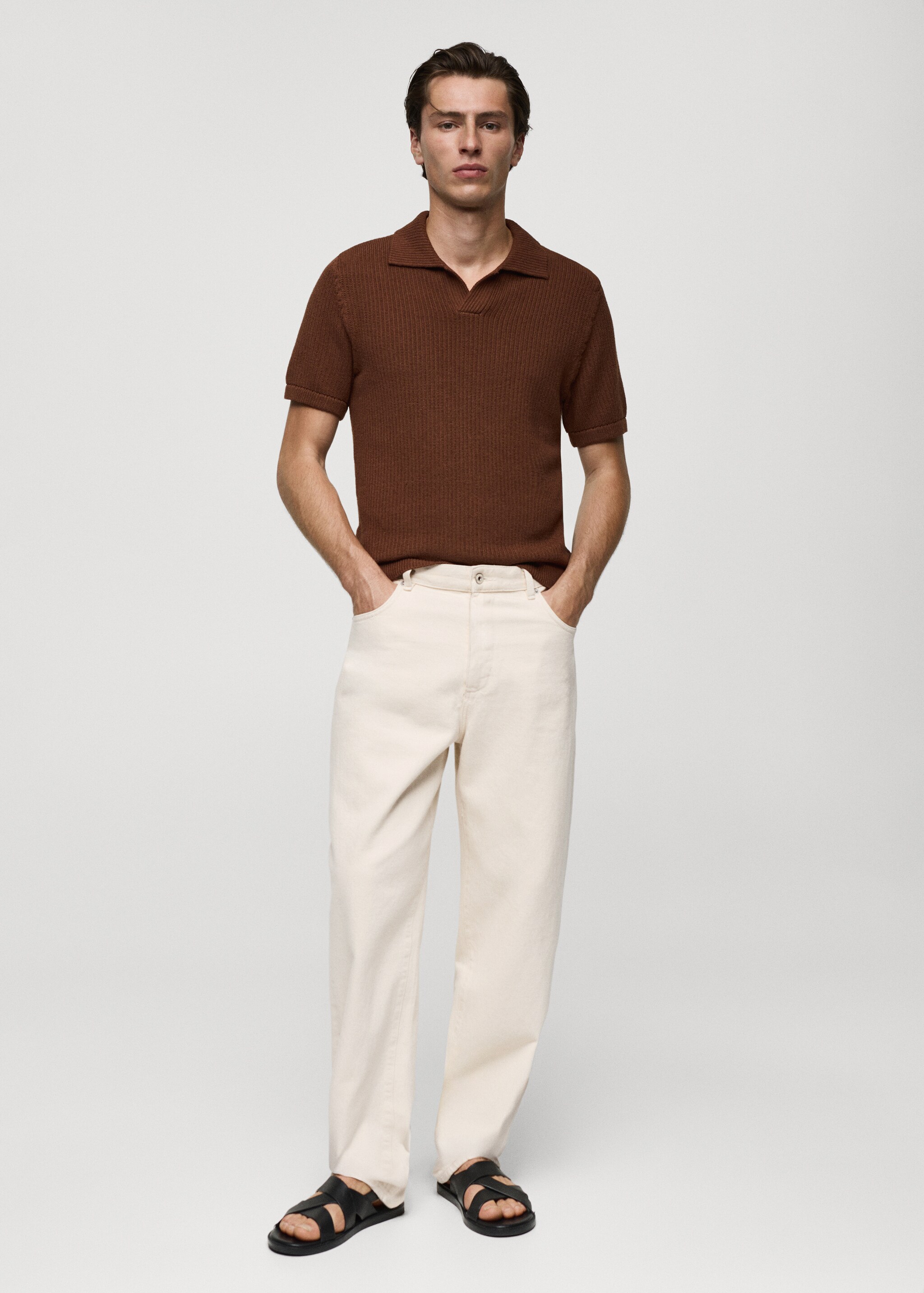Relaxed fit cotton jeans - General plane