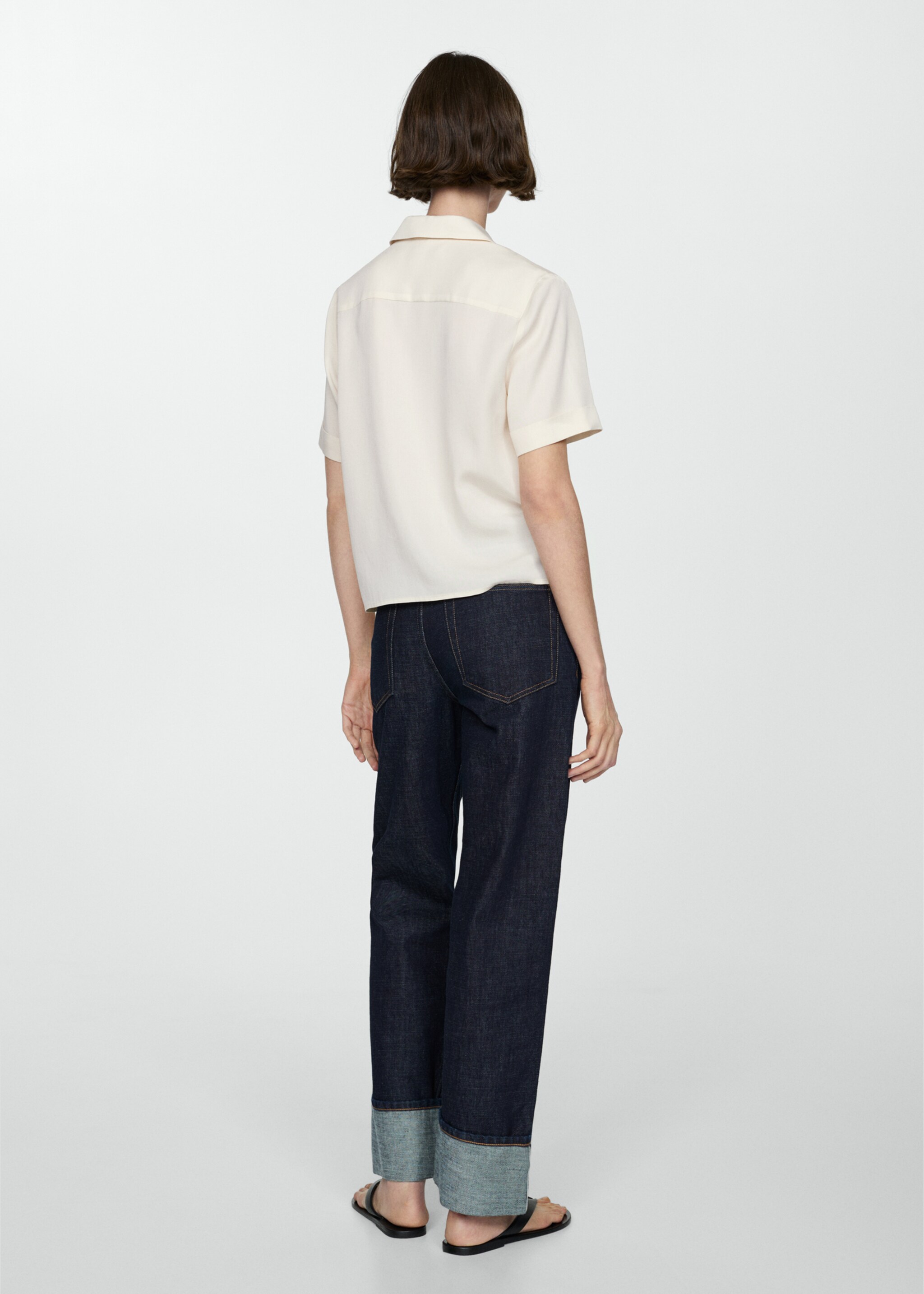 100% lyocell shirt - Reverse of the article, White. Ref: 67037120-01.