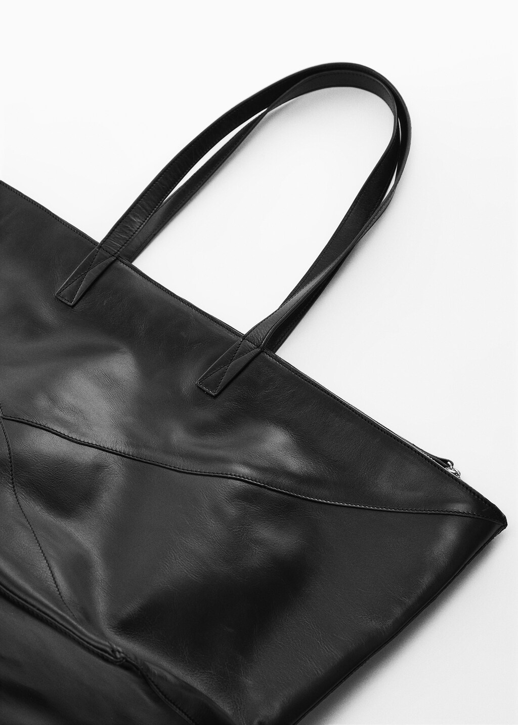 Leather shopper bag