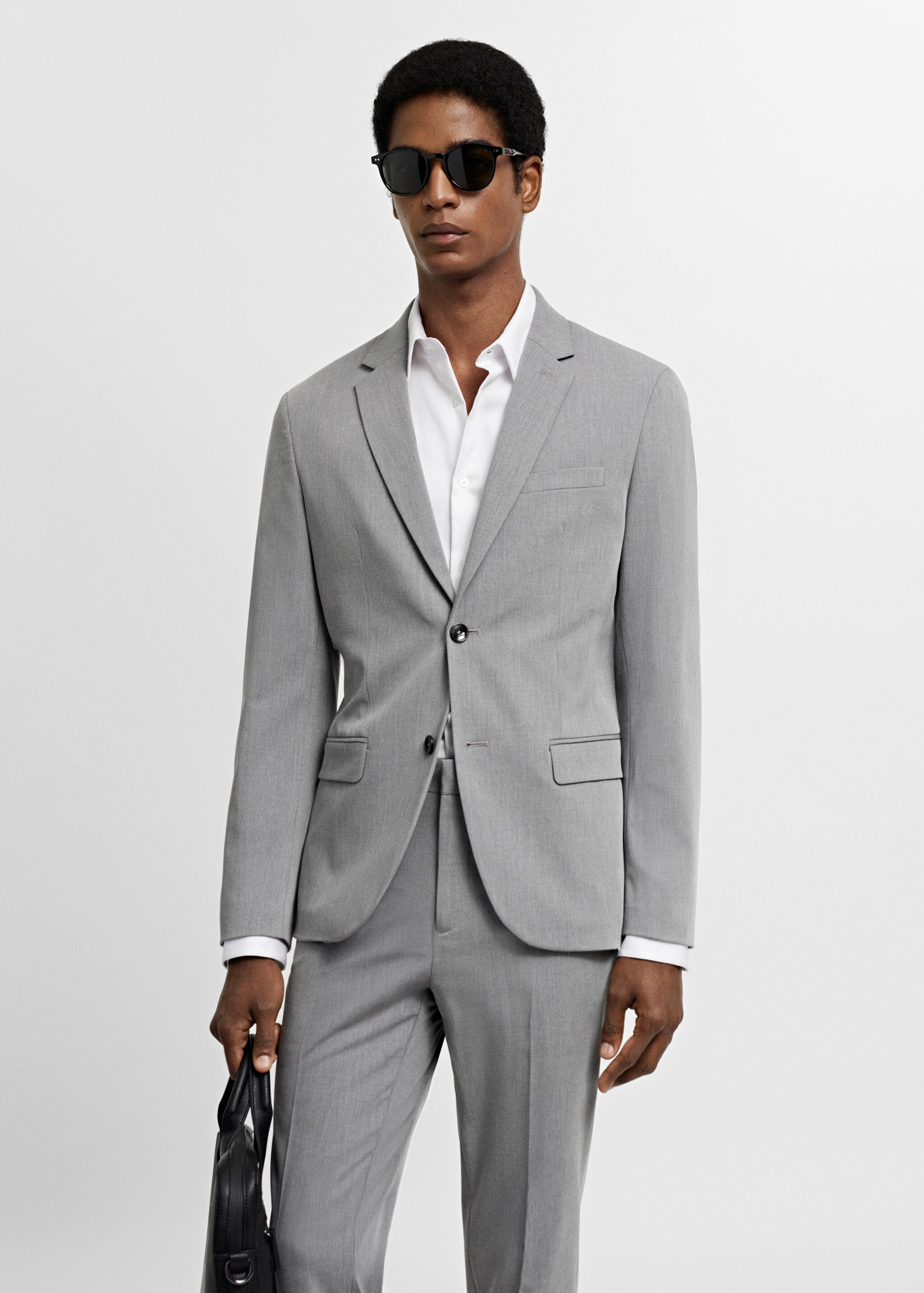 Super slim-fit suit jacket in stretch fabric - Medium plane