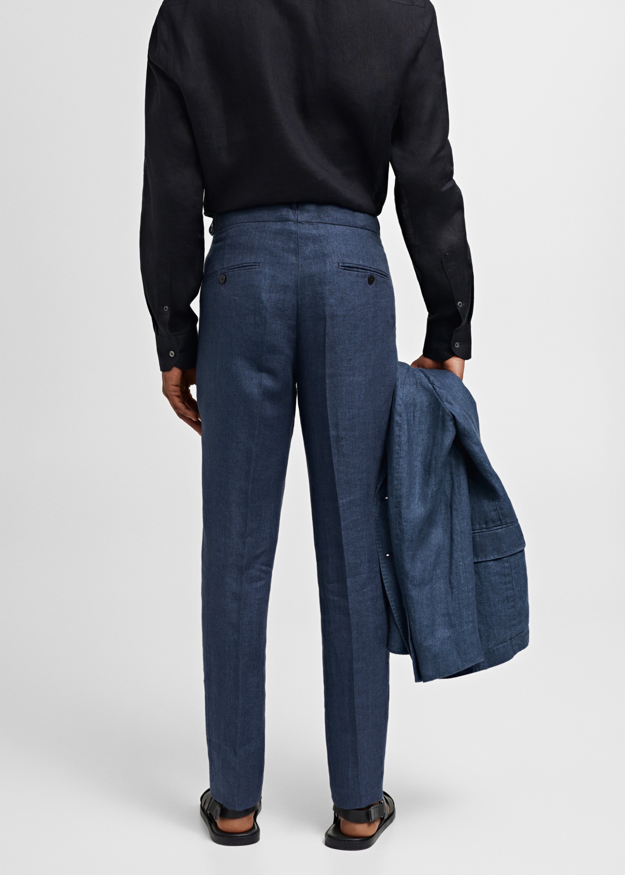 Pantalon costume slim-fit 100 % lin chevrons - Verso de l’article