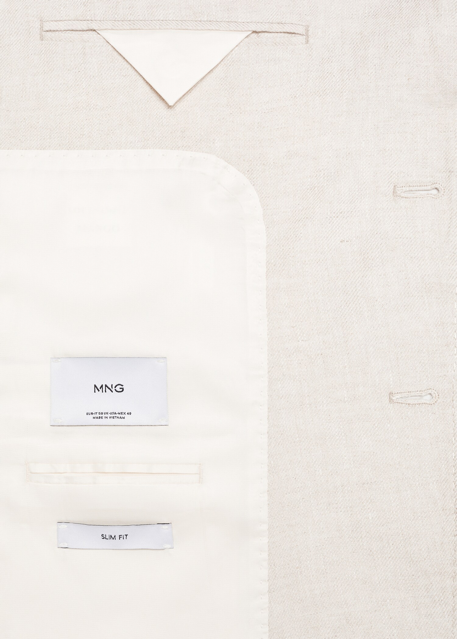 100% linen slim-fit suit blazer - Details of the article 0