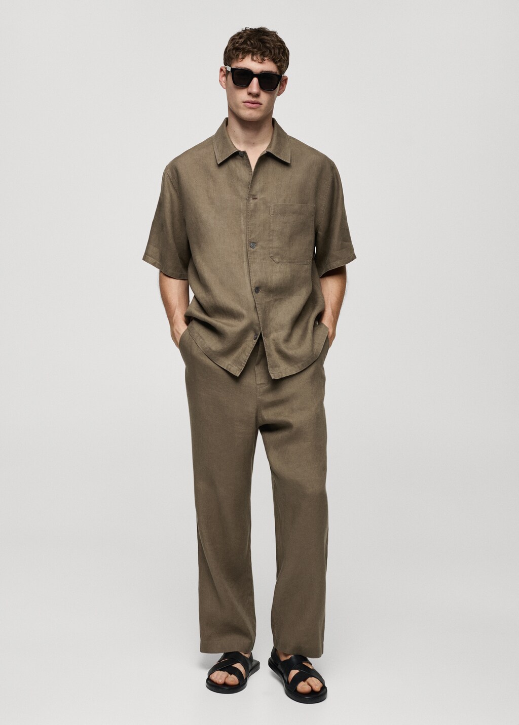 100% linen pants with drawstring