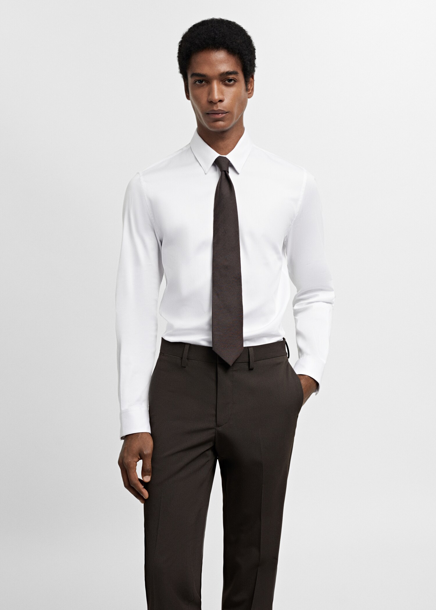 Chemise costume super slim-fit popeline - Plan moyen