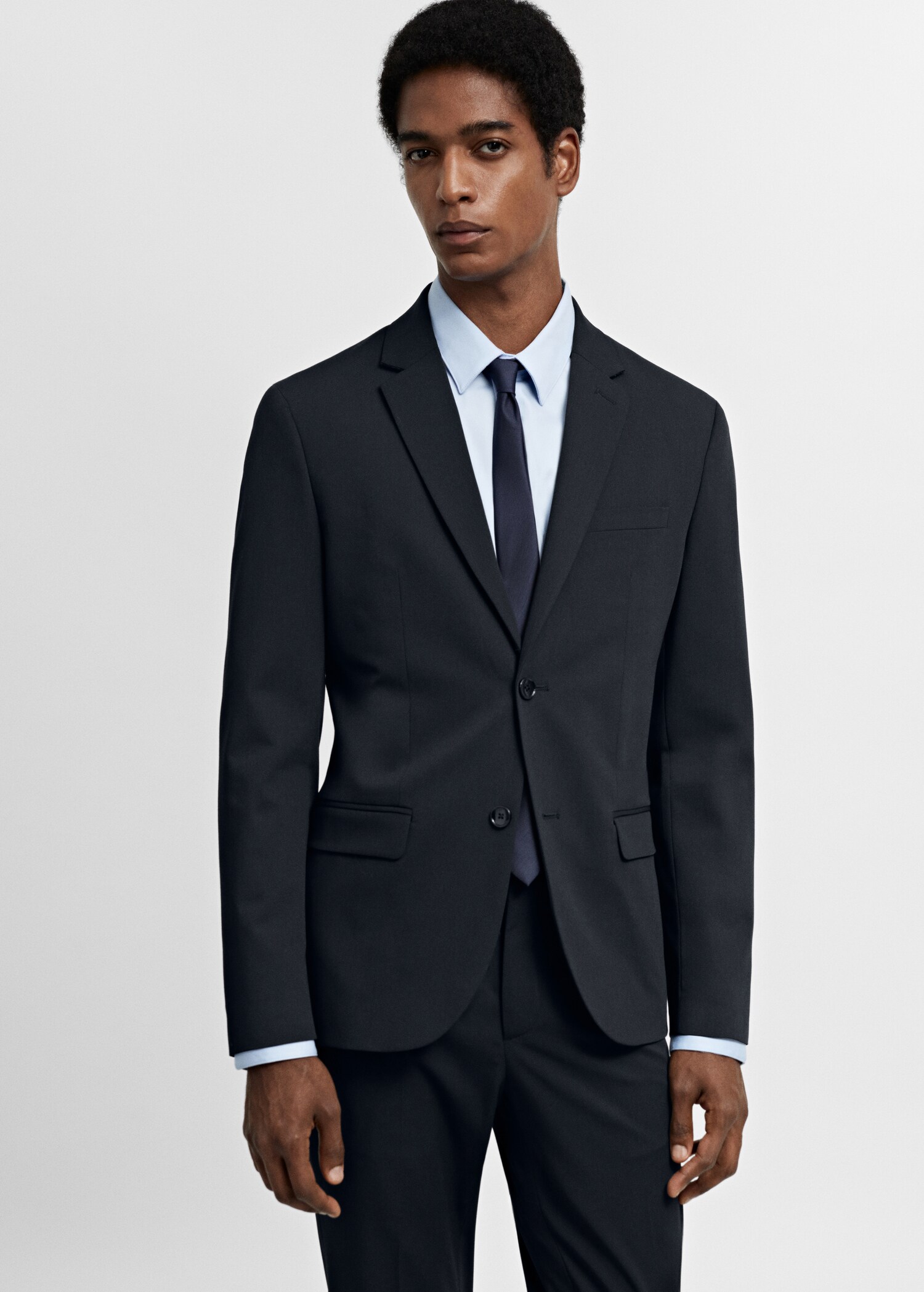 Super slim-fit suit blazer in stretch fabric - Medium plane