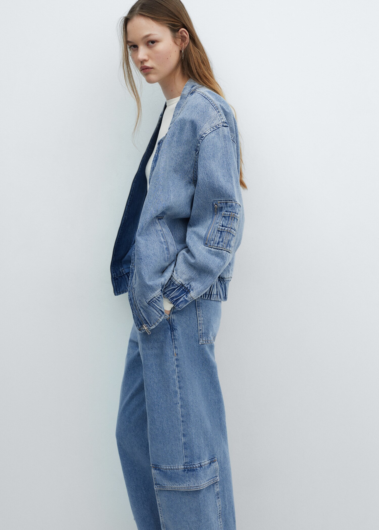 Denim bomber jacket - Details of the article 3