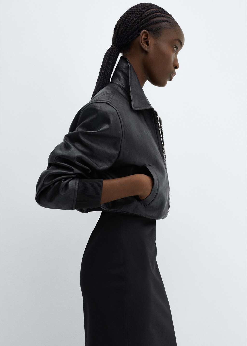 Vintage leather-effect jacket - Women | MANGO Kosovo