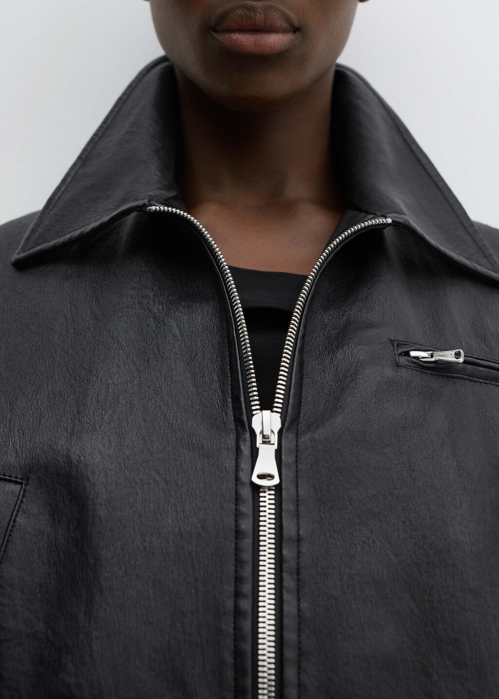Vintage leather-effect jacket | MANGO Niger