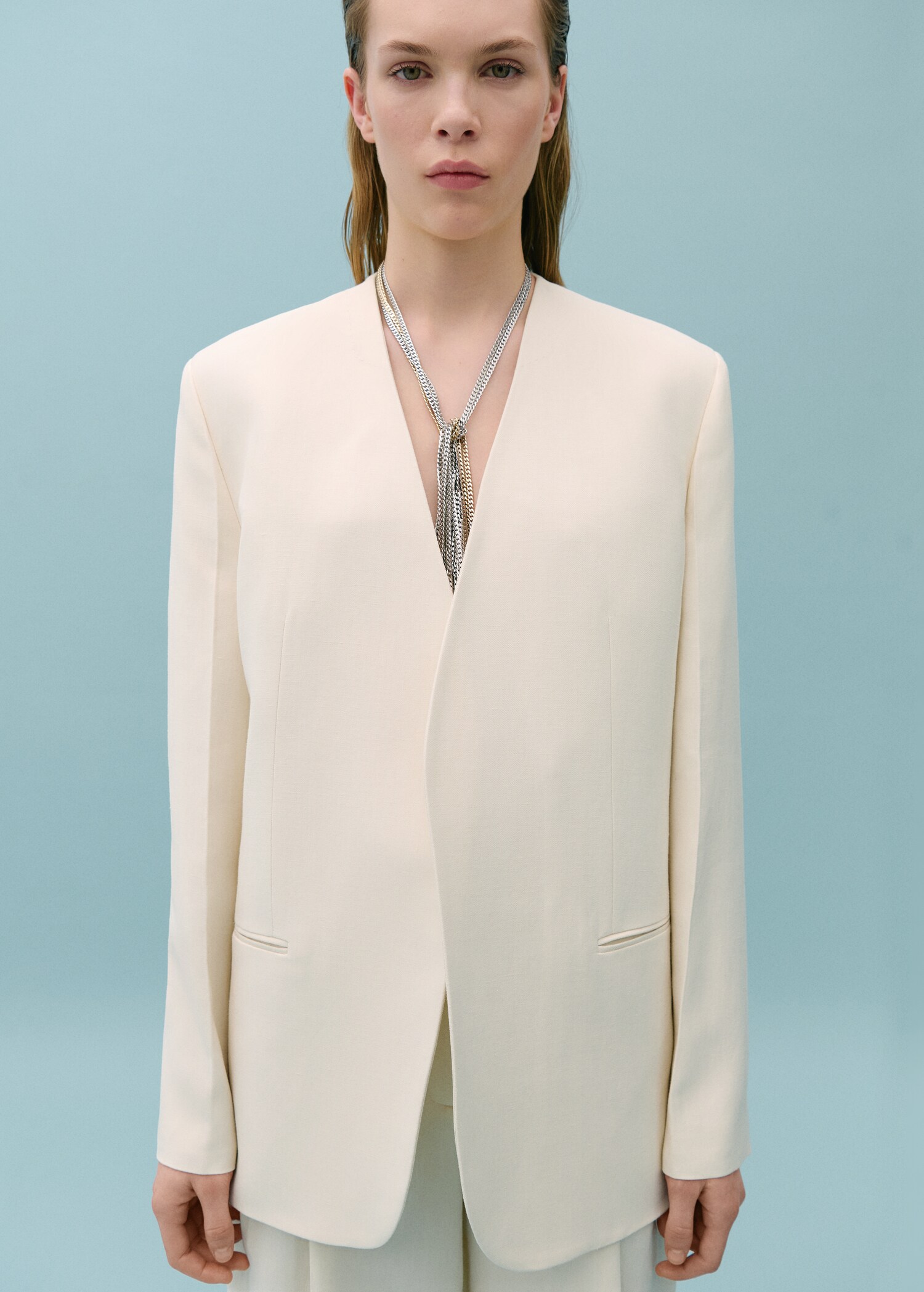 Suit jacket without lapels - Medium plane