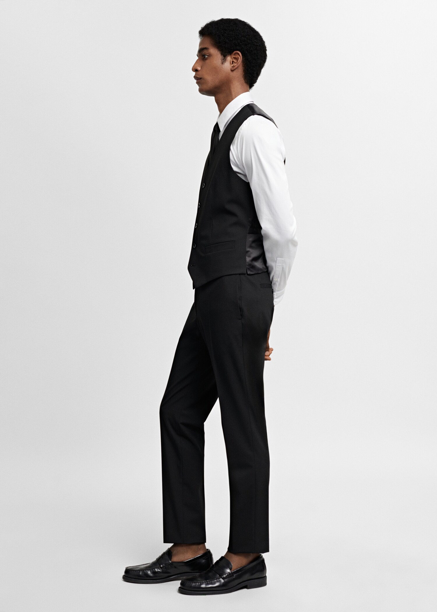 Super slim-fit stretch-fabric suit waistcoat - Details of the article 2