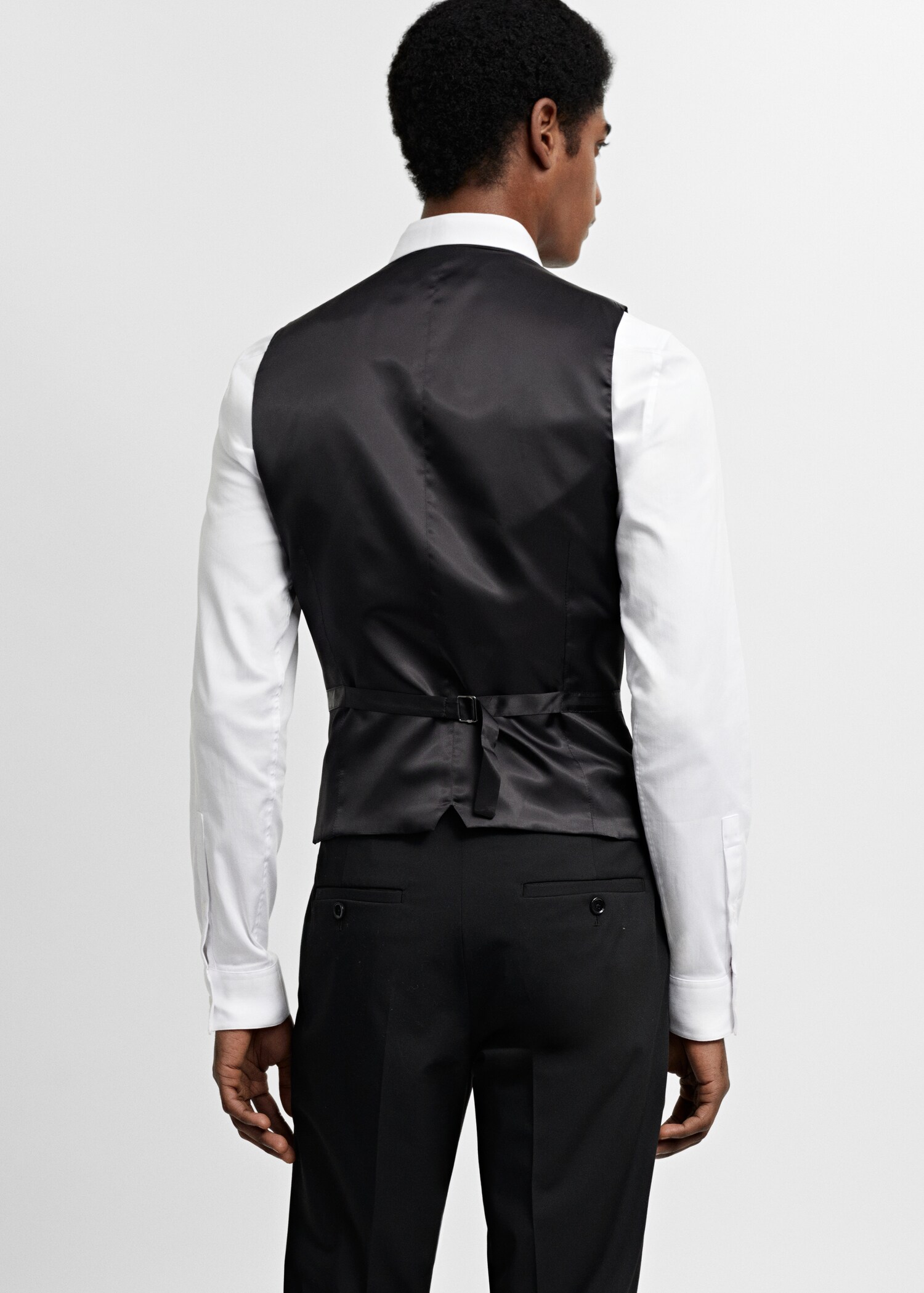 Super slim-fit stretch-fabric suit waistcoat - Reverse of the article