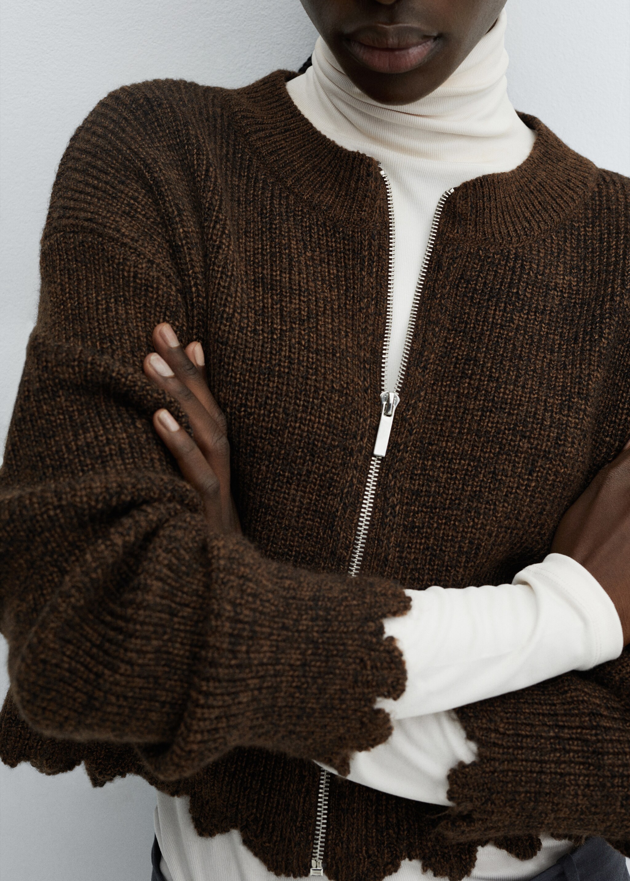 Zipped knit cardigan - Details of the article 4