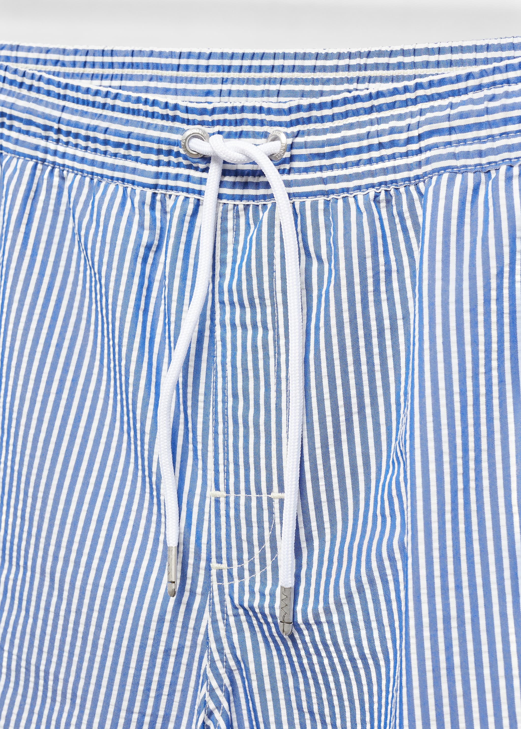 Seersucker striped drawstring swimsuit - Details of the article 8