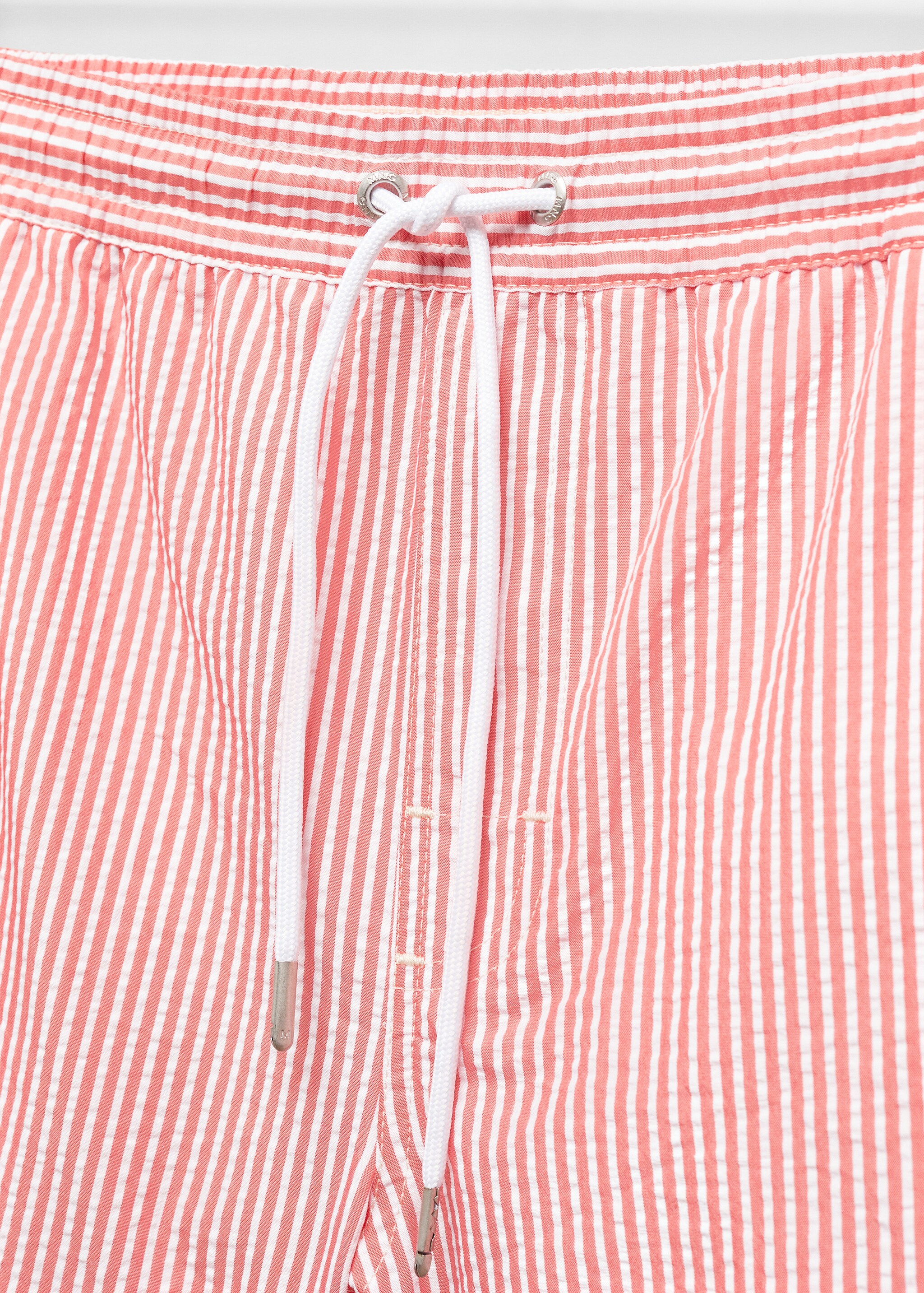 Seersucker striped drawstring swimsuit - Details of the article 8