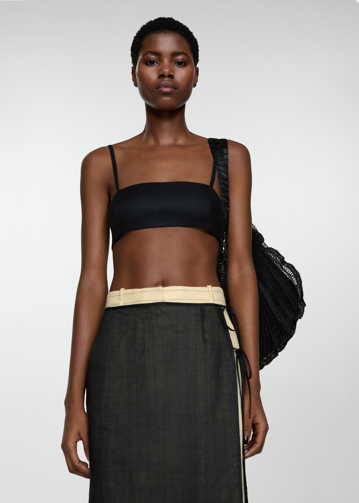 Leinen Crop Top - Mittlere Ansicht