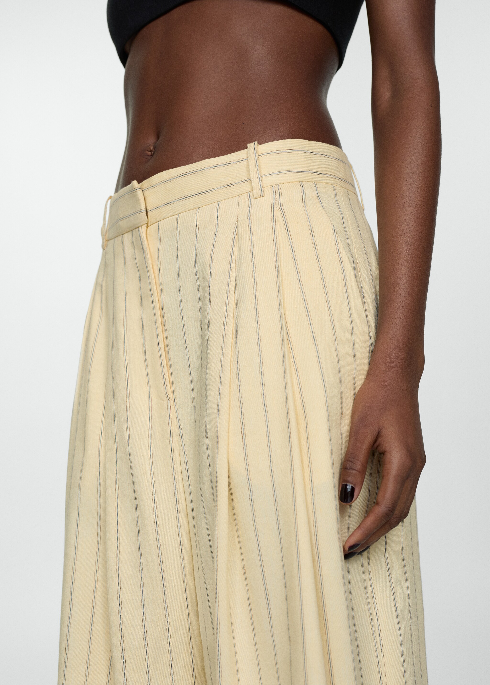 Striped linen-blend trousers - Details of the article 6