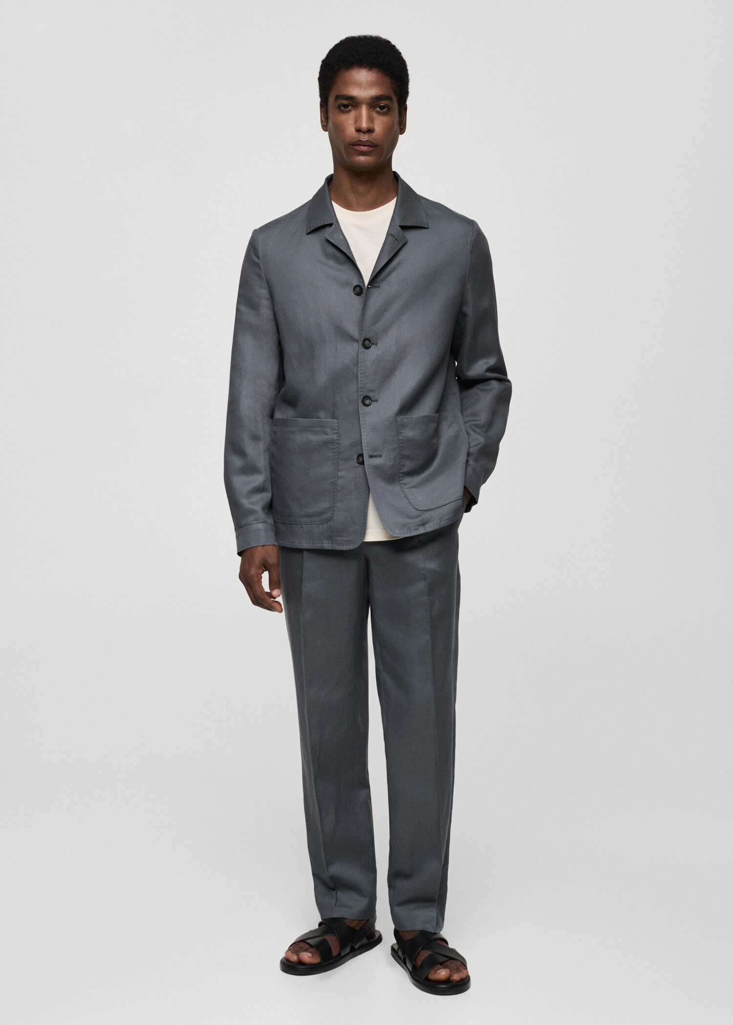 Sobrecamisa lyocell lino bolsillos - Plano general