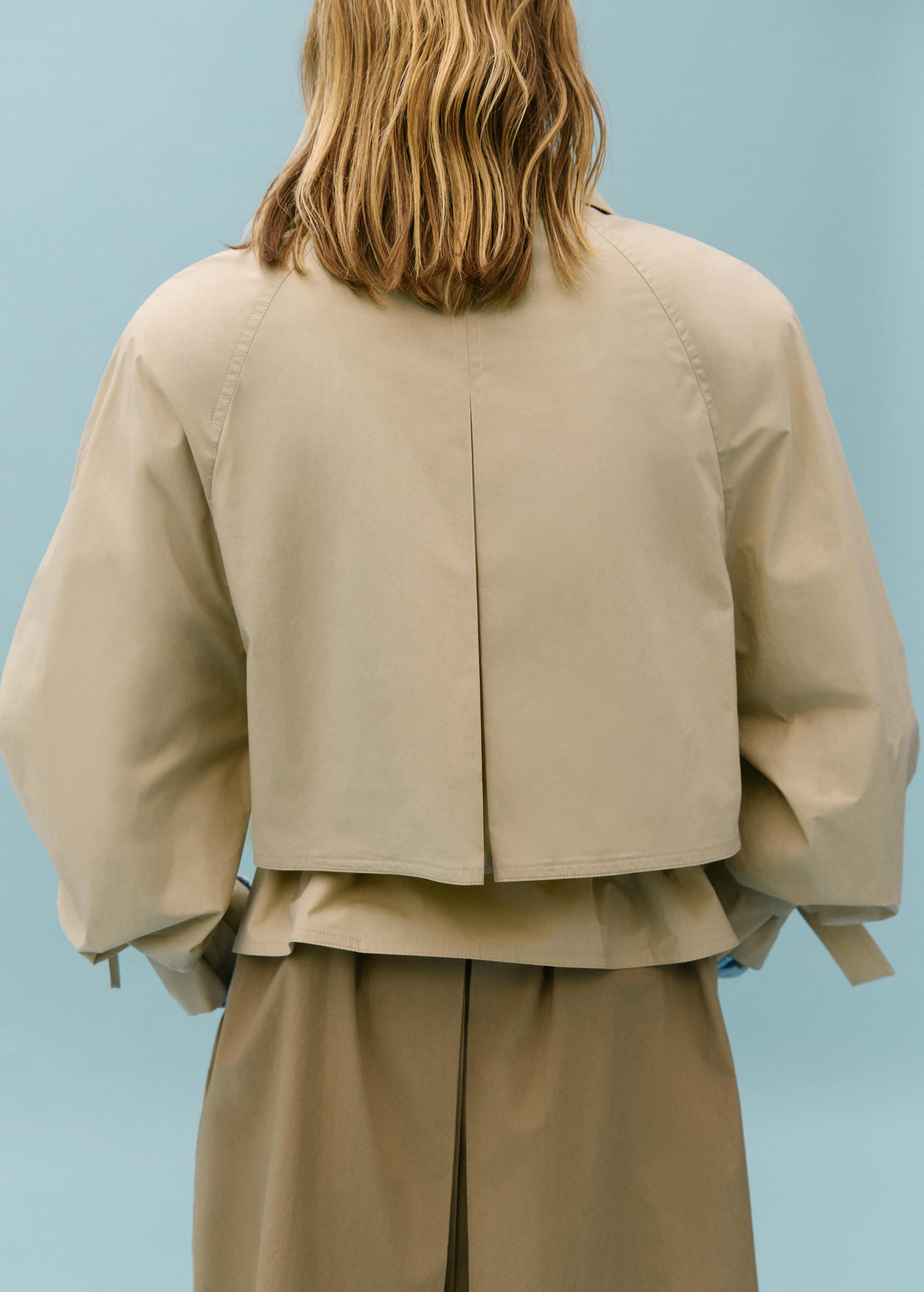 100% cotton long trench coat - Details of the article 4