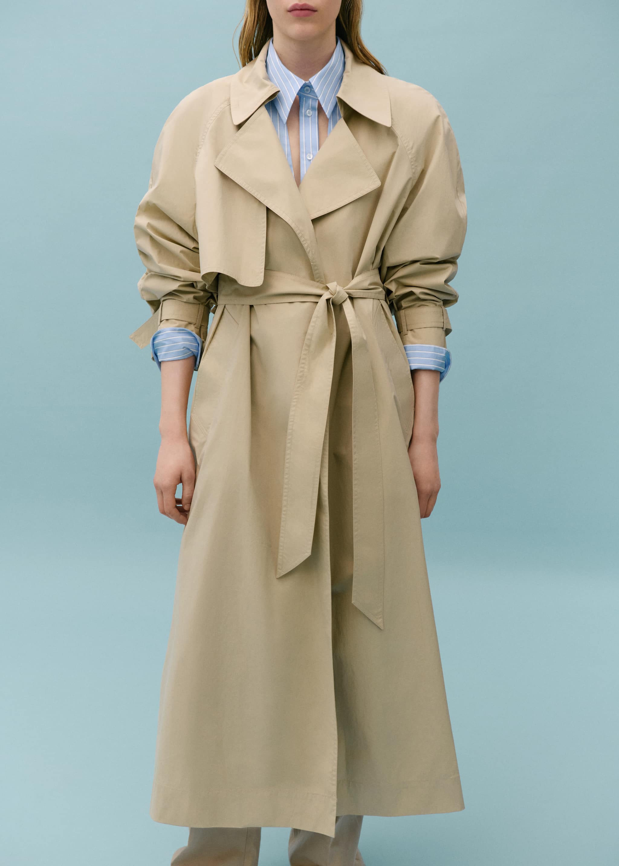 100% cotton long trench coat - Details of the article 6