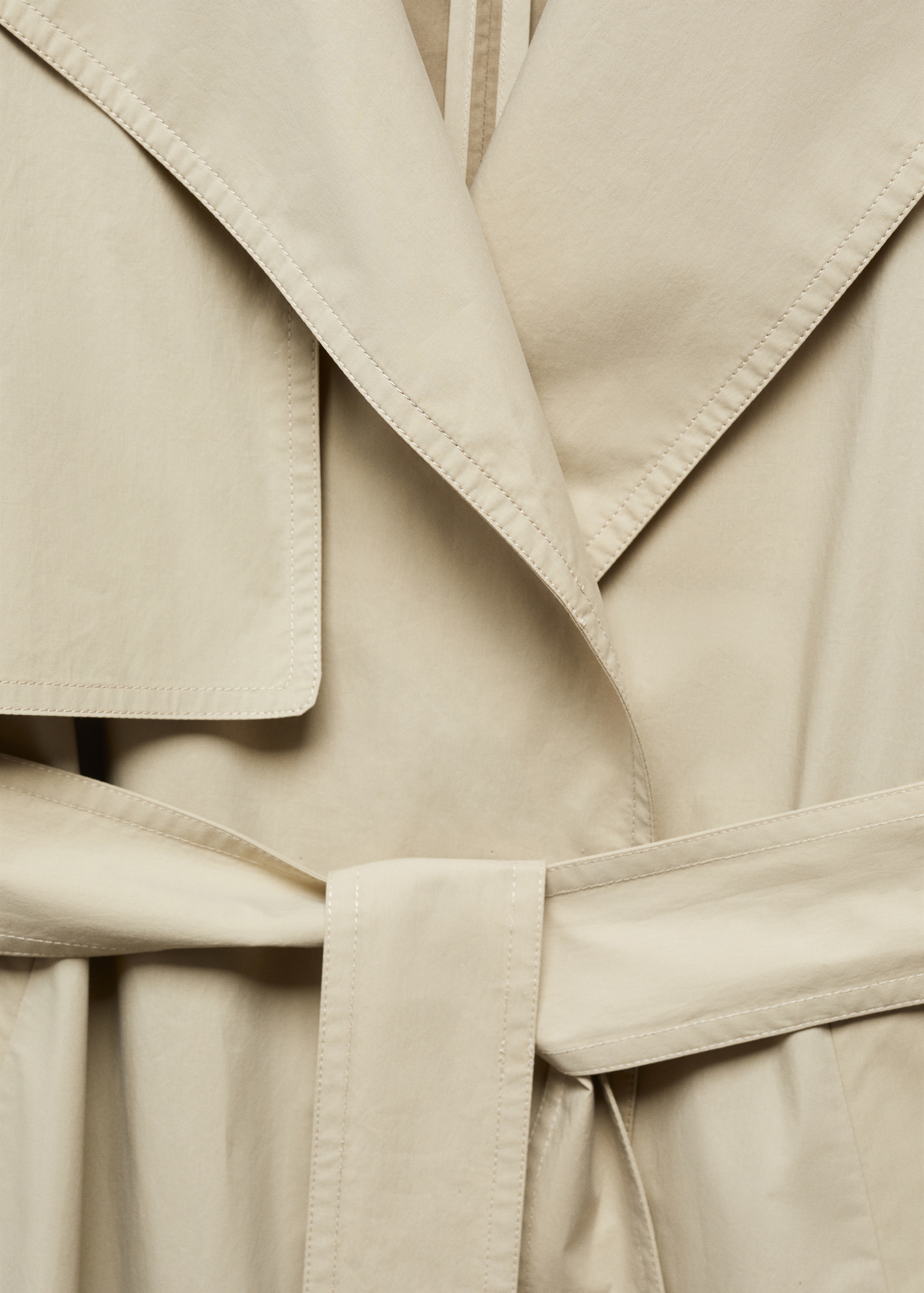 100% cotton long trench coat - Details of the article 8