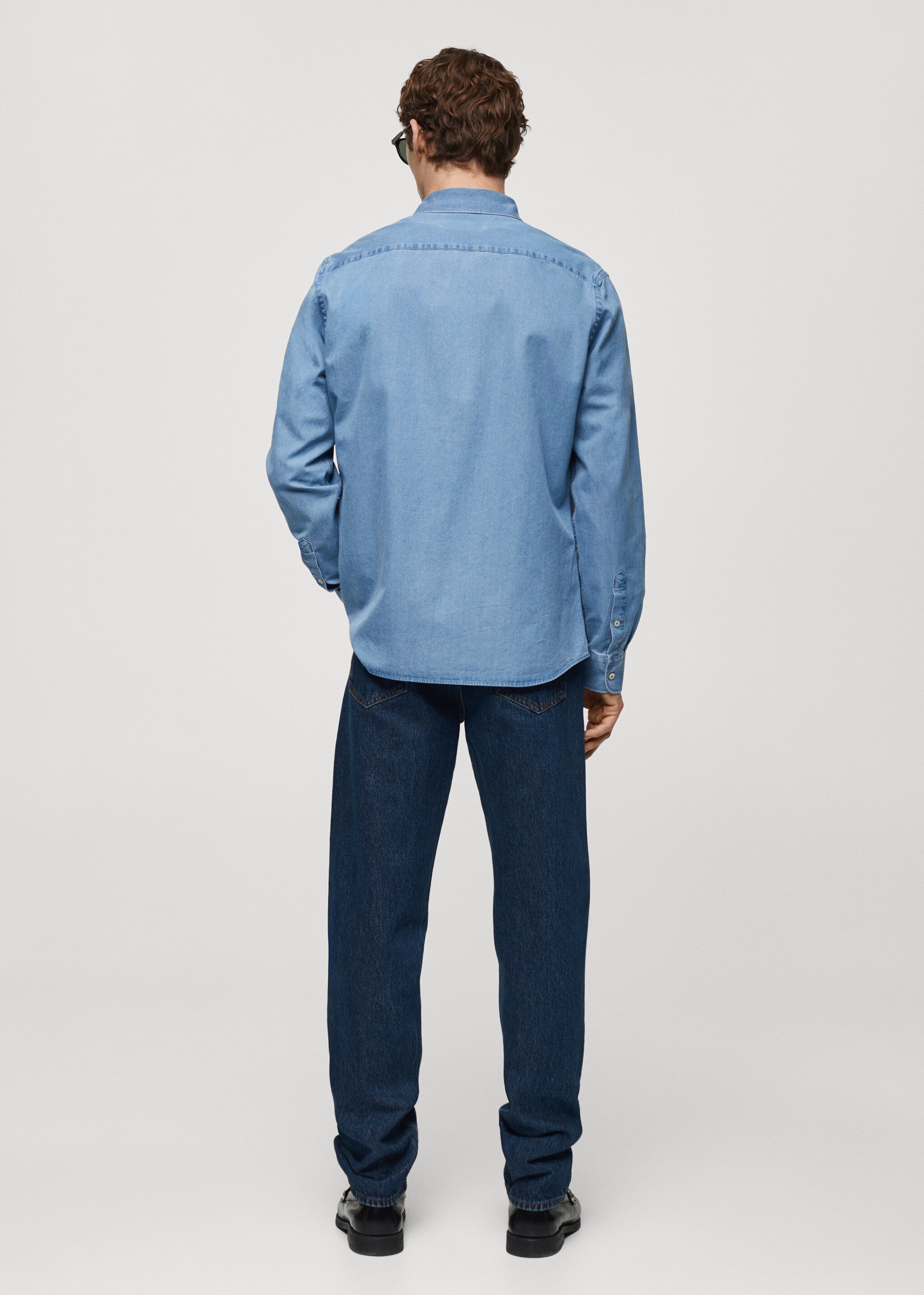 Regular-fit cotton chambray shirt - Reverse of the article