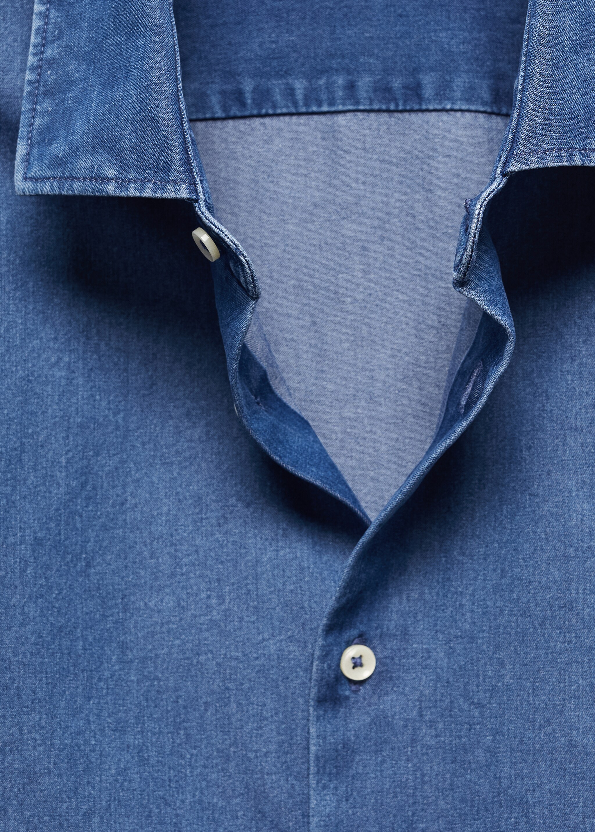 Regular-fit cotton chambray shirt - Details of the article 8