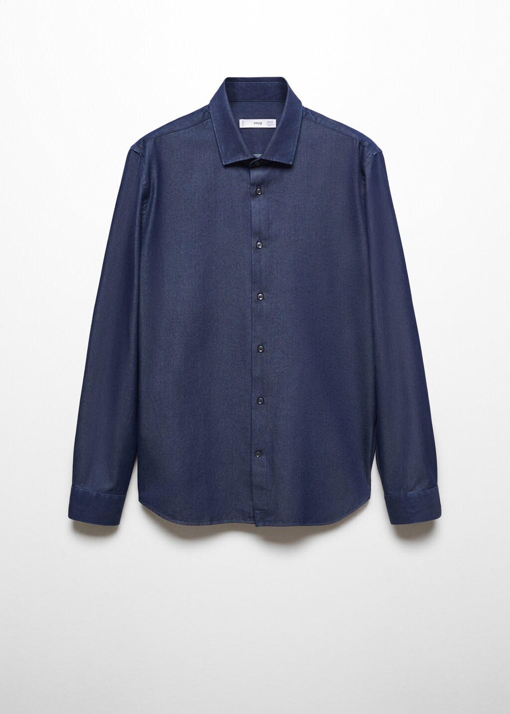 Regular-fit cotton chambray shirt