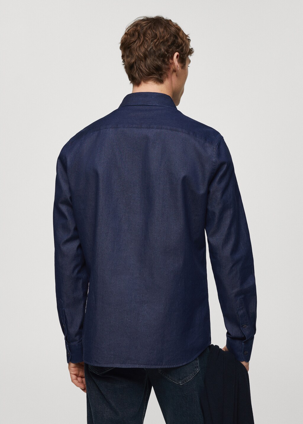 Regular-fit cotton chambray shirt