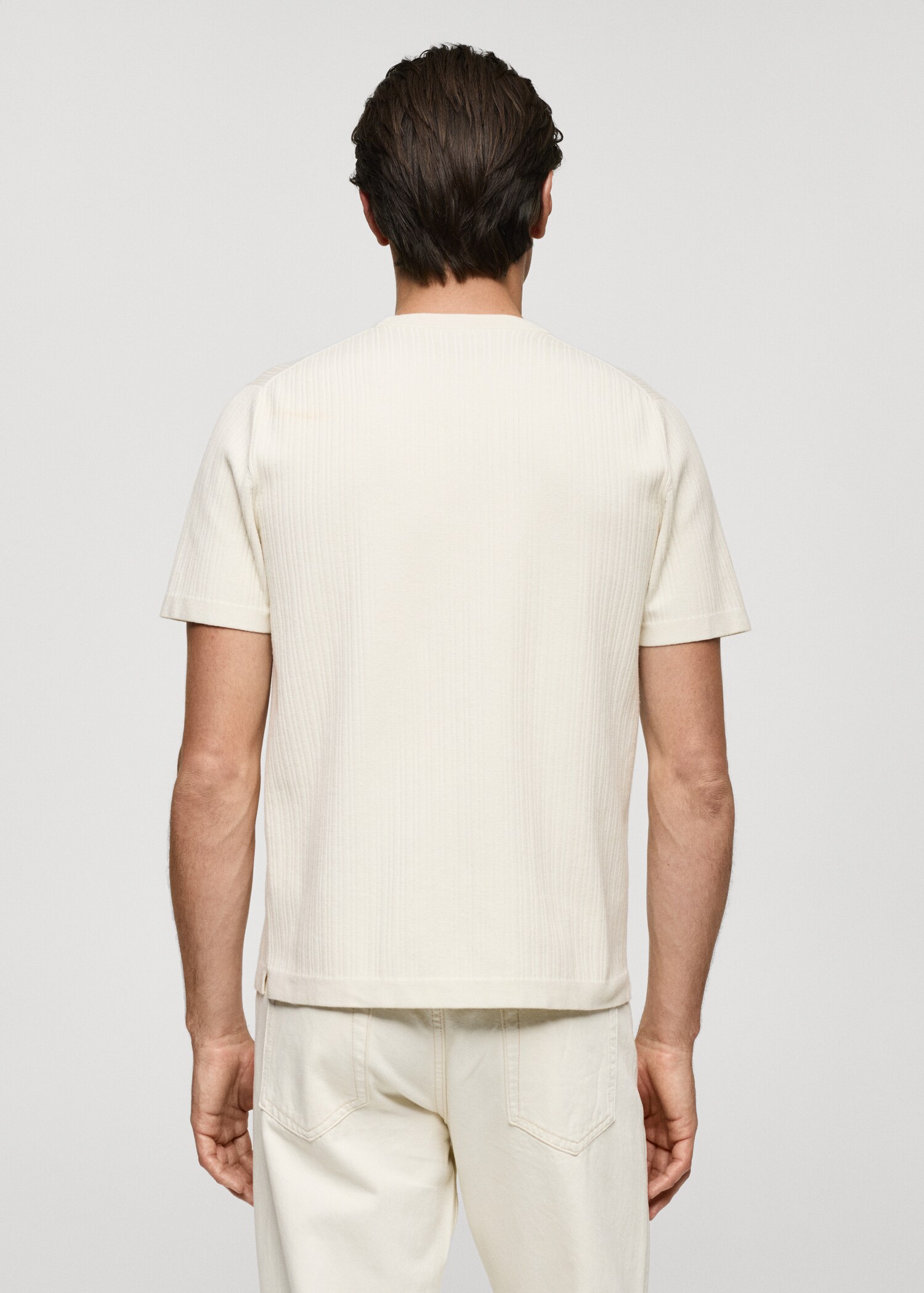 Ribbed  knit t-shirt - Reverse of the article